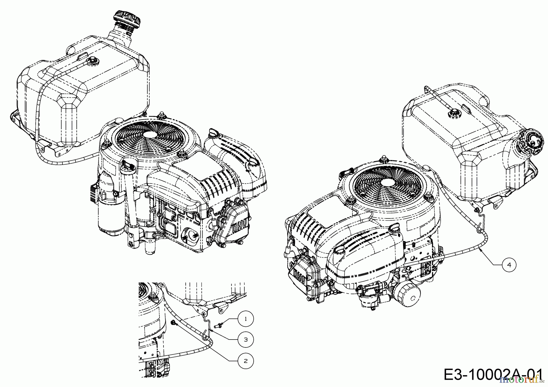 Cub Cadet Rasentraktoren XT1 OS96 13B8A1CF603 (2020) Entlüftungsschlauch Kraftstoff