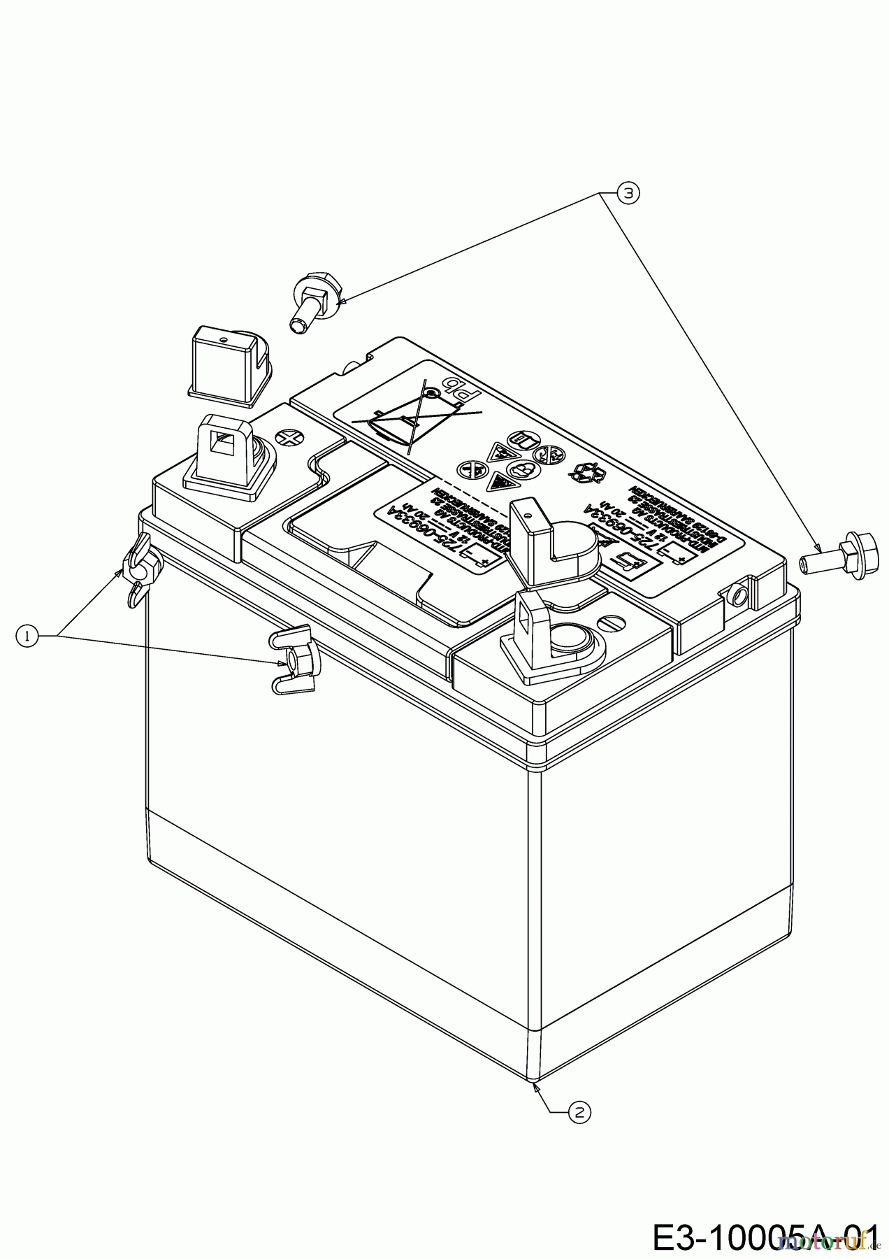 Cub Cadet Rasentraktoren XT2 PS117I 13BZA1CN603 (2020) Batterie