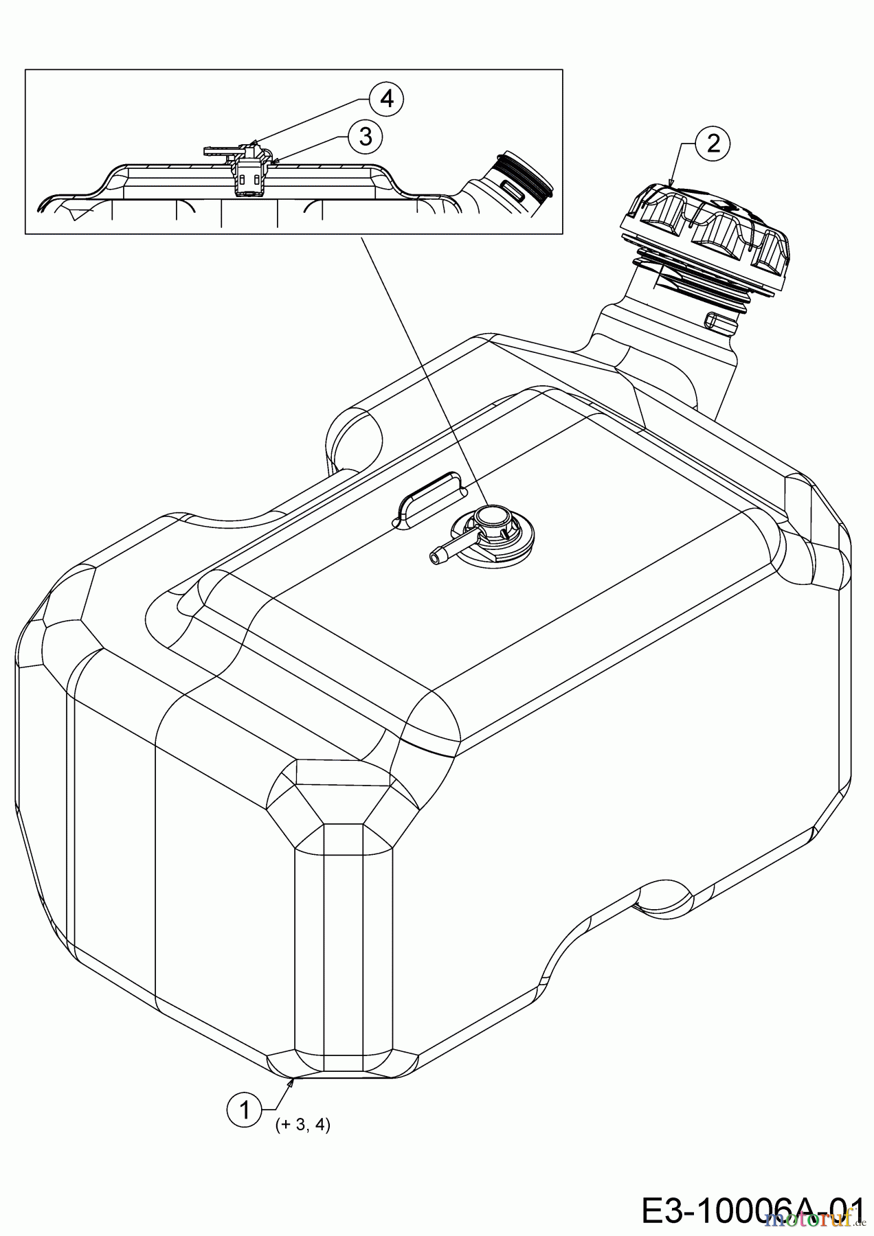 Cub Cadet Rasentraktoren XT3 QR95 13DFA5CB603 (2019) Tank