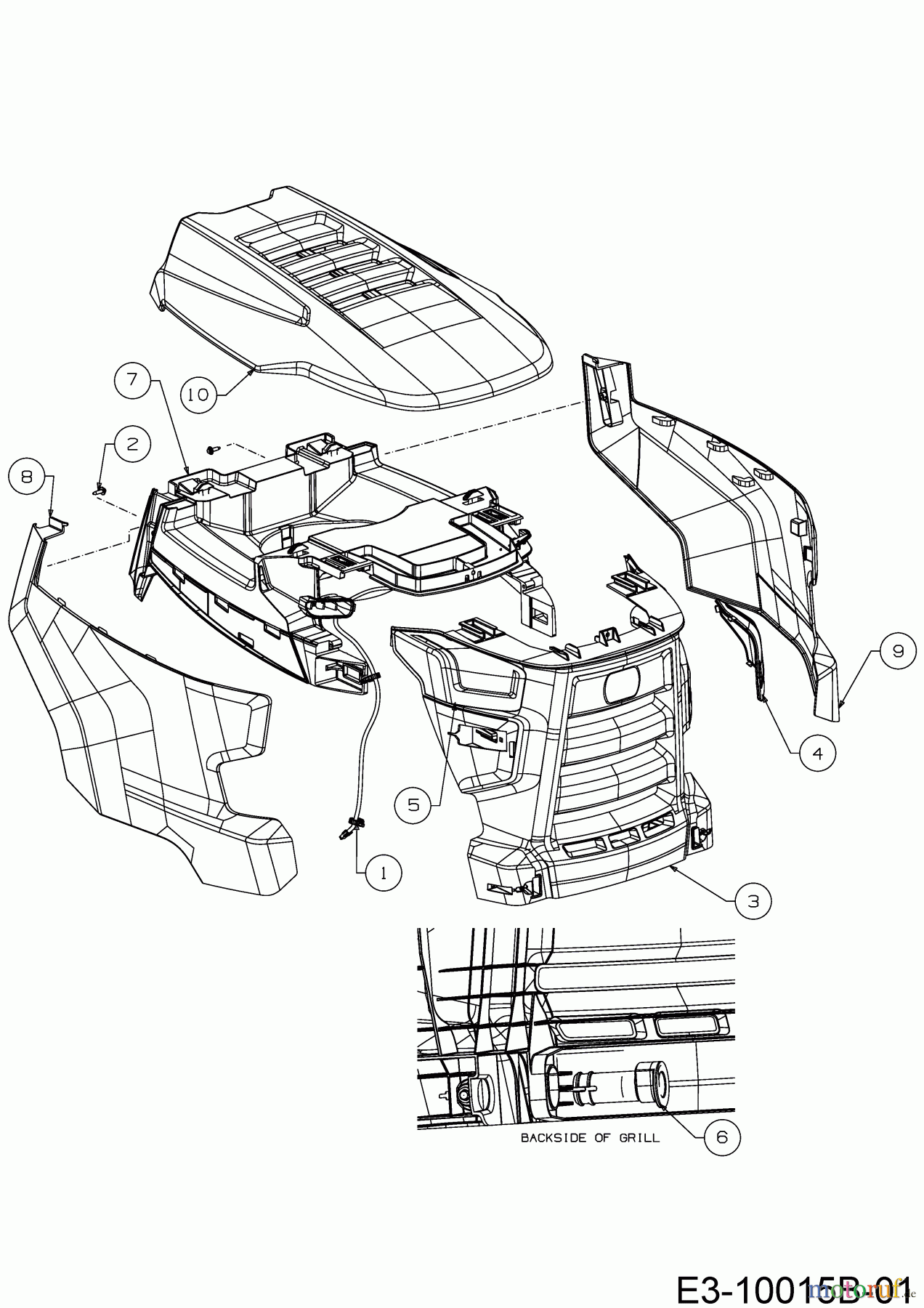 Cub Cadet Rasentraktoren XT3 QR95 13DFA5CB603 (2019) Motorhaube C-Style