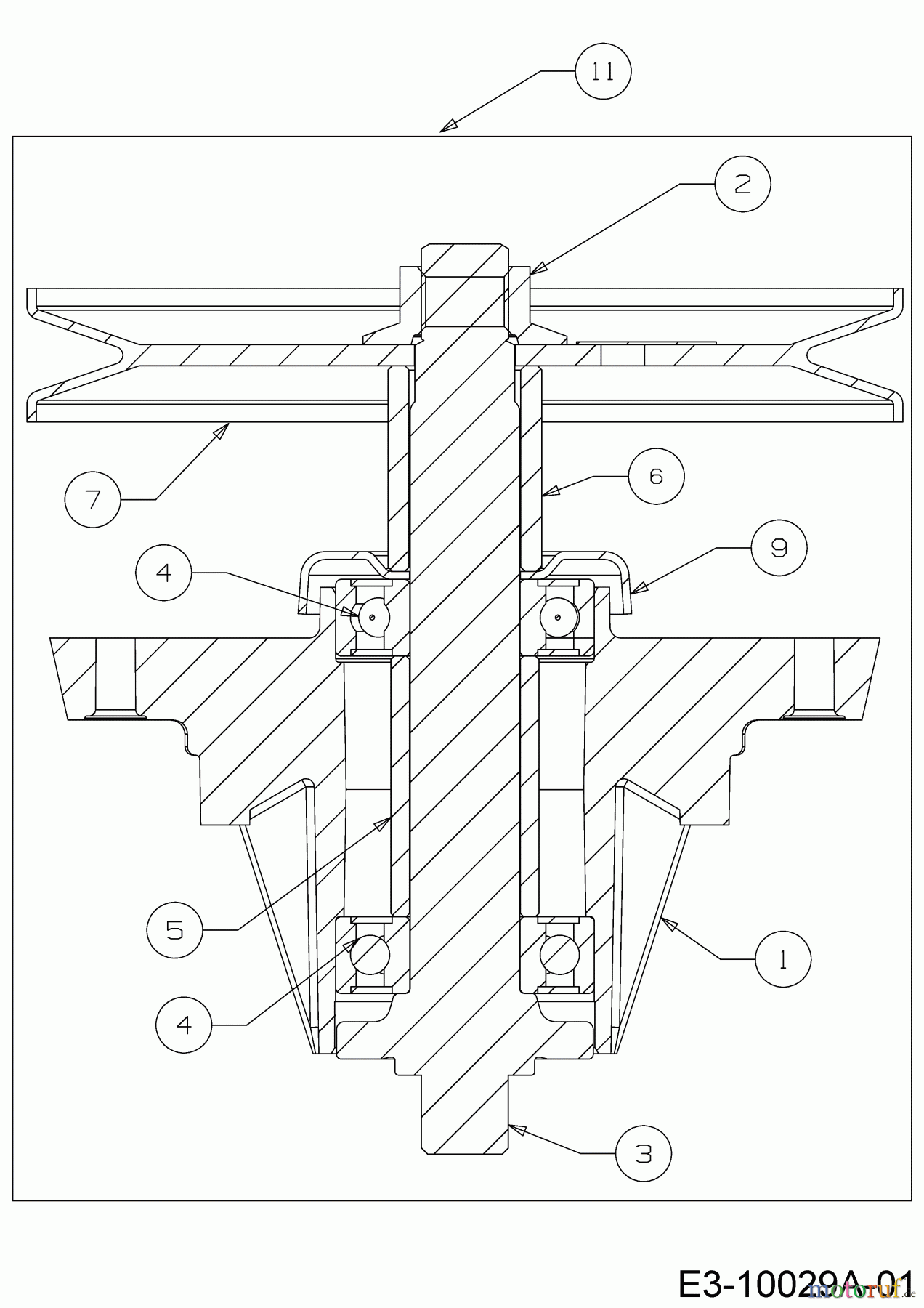 Cub Cadet Rasentraktoren XT2 PS117I 13BZA1CN603 (2020) Messerspindel 618-06977A