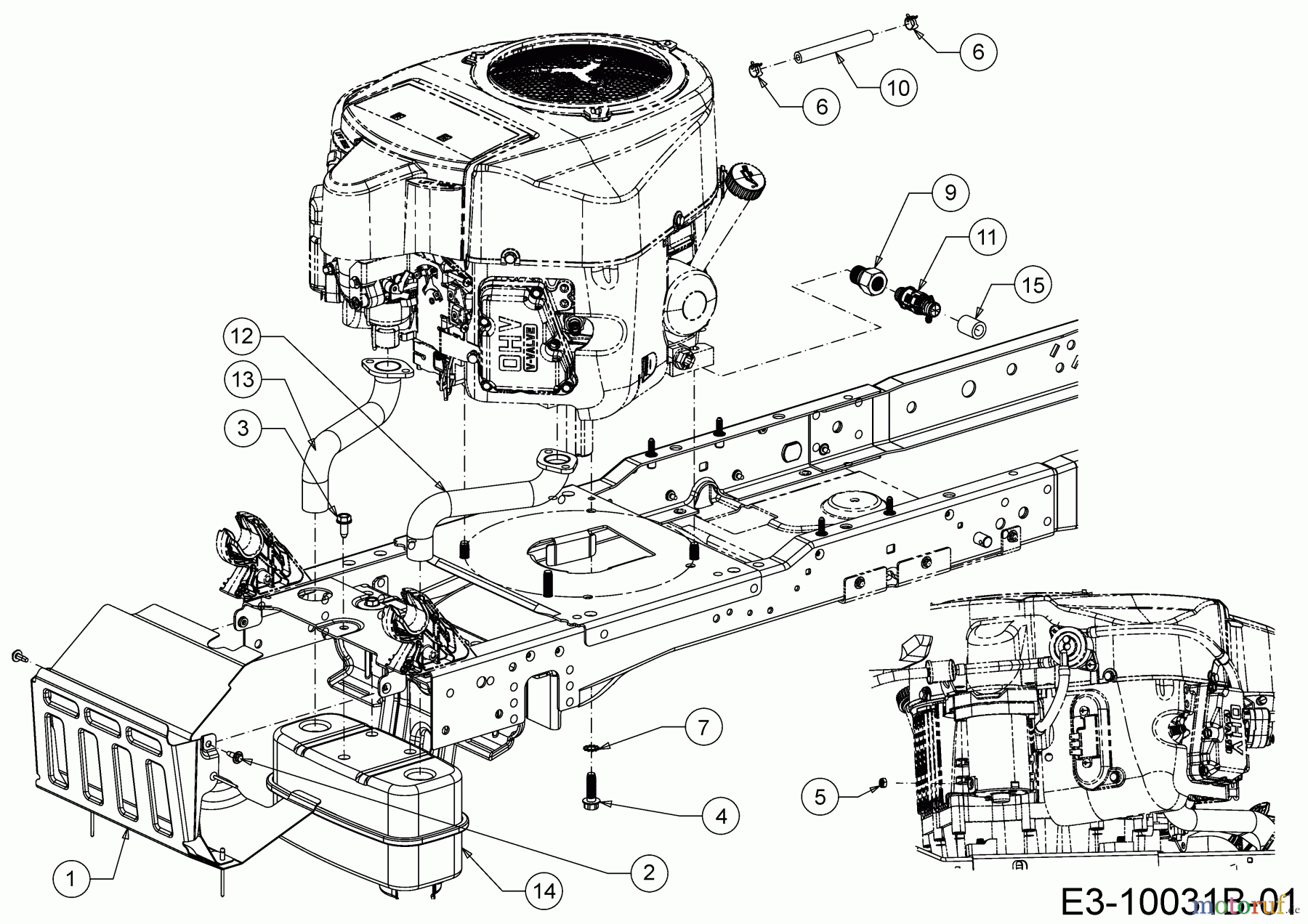Cub Cadet Rasentraktoren XT3 QR95 13DFA5CB603 (2019) Motorzubehör