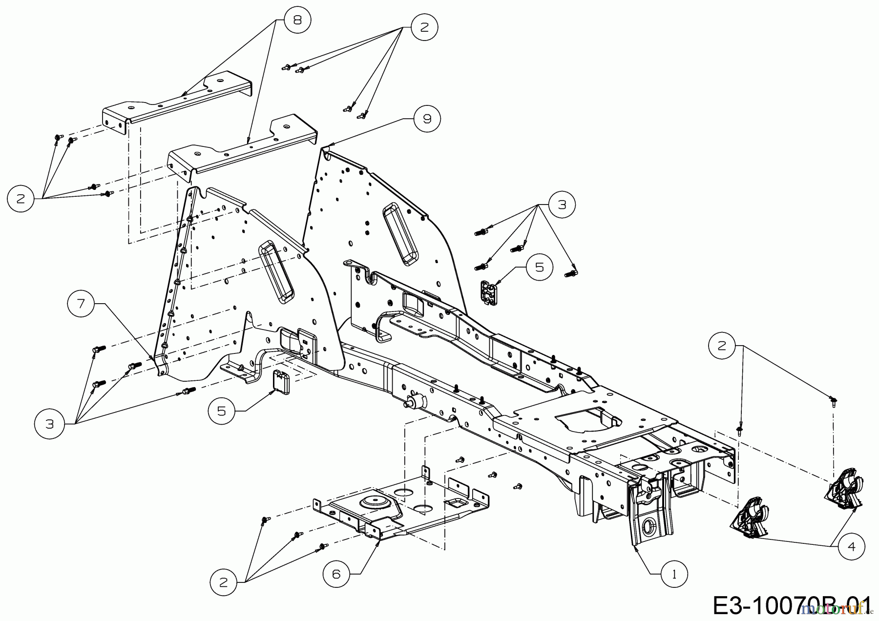 Cub Cadet Rasentraktoren XT3 QR95 13BFA5CB603 (2020) Rahmen