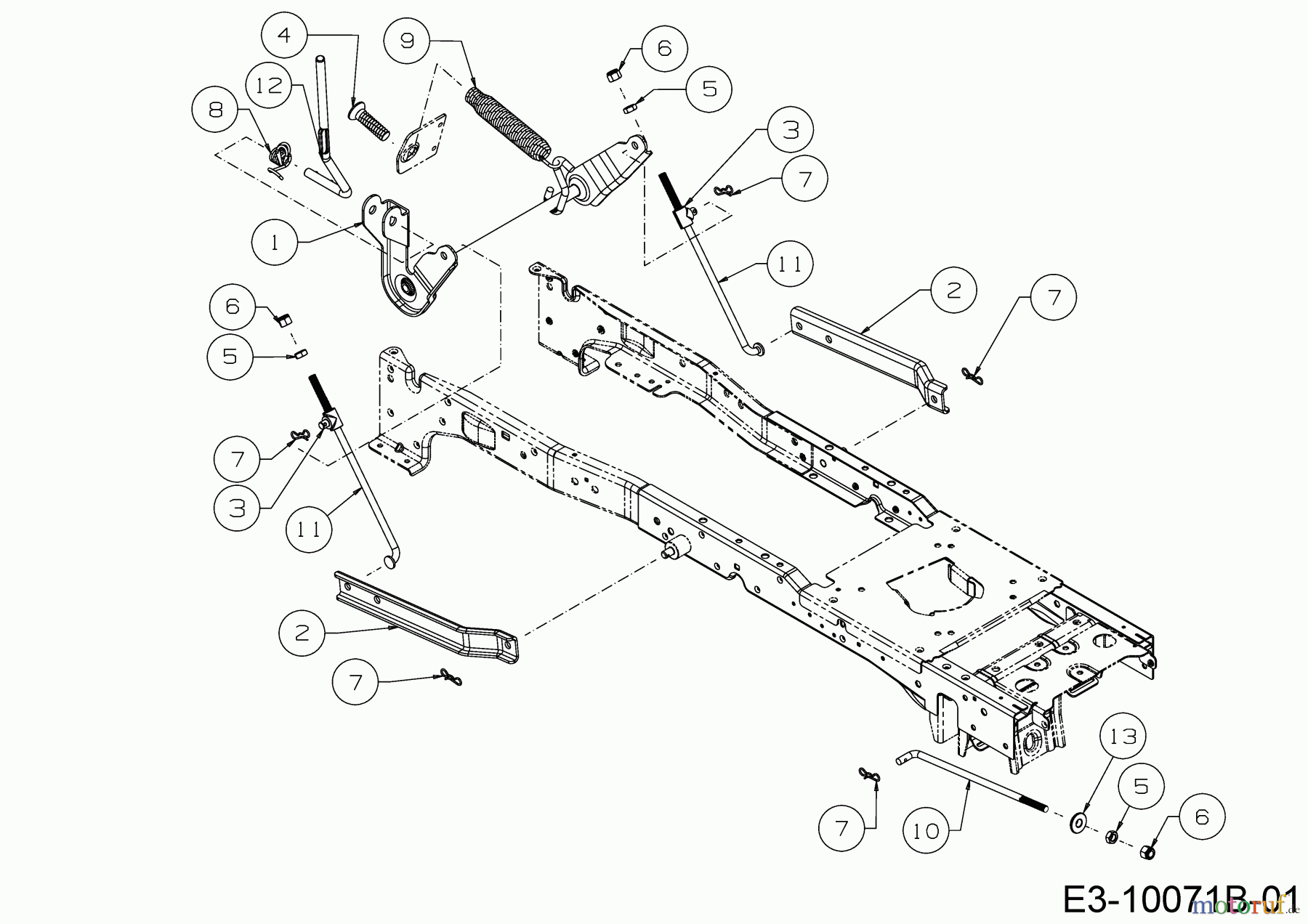 Cub Cadet Rasentraktoren XT3 QR95 13DFA5CB603 (2019) Mähwerksaushebung