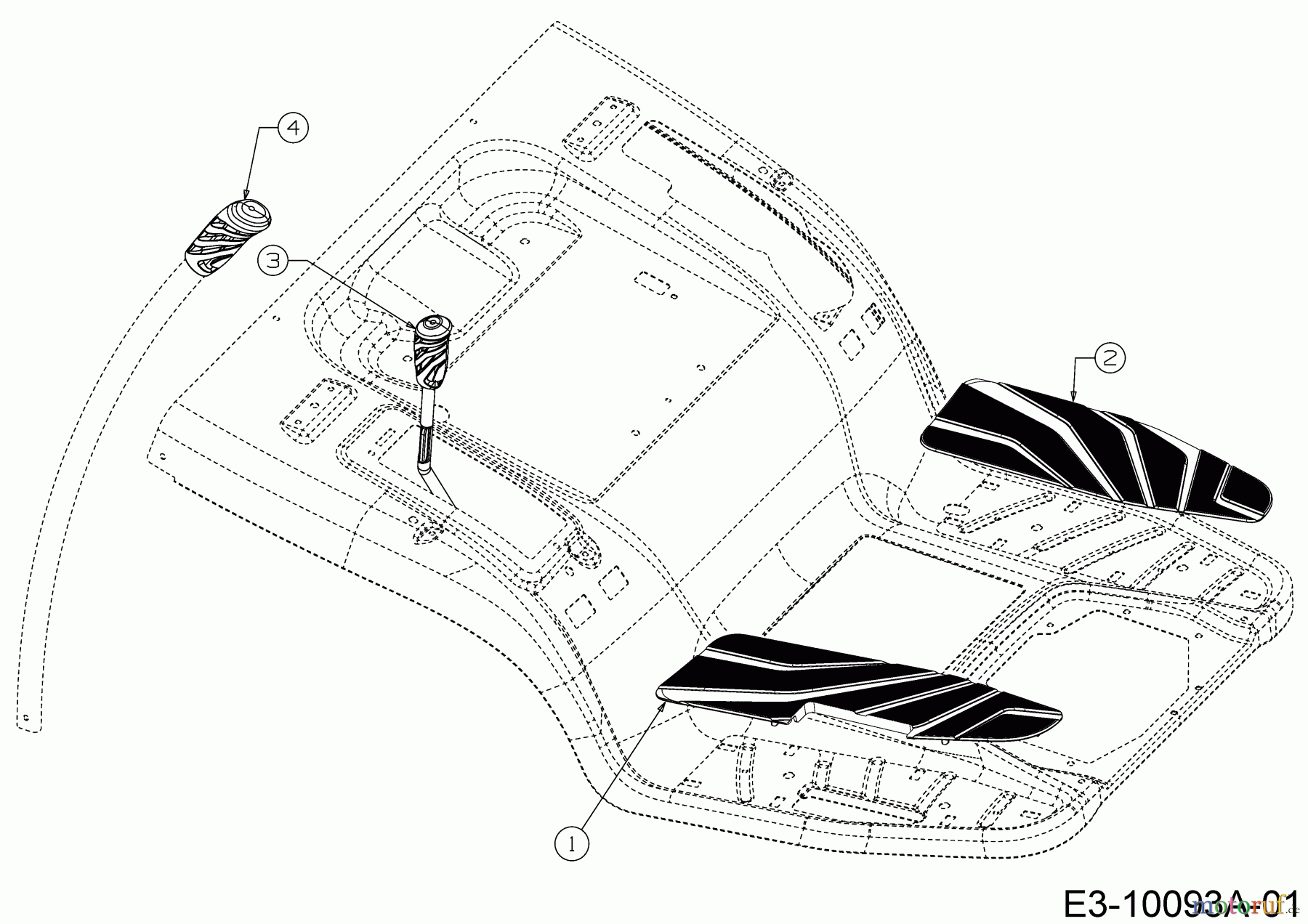 Cub Cadet Rasentraktoren XT3 QR95 13DFA5CB603 (2019) Handgriffe, Trittbrettbelag