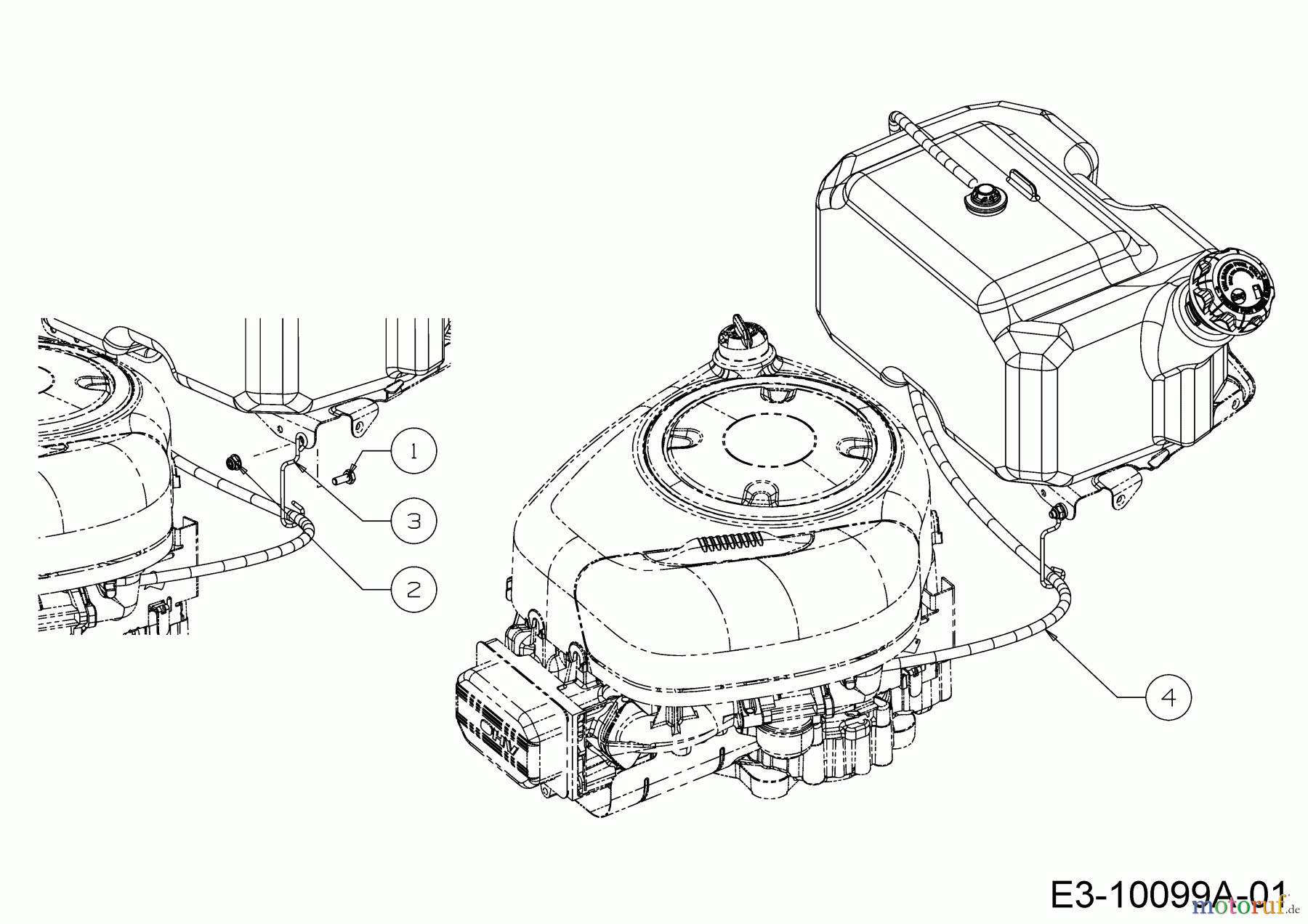 Cub Cadet Rasentraktoren XT1 OR106 BS 13ALA1CR603 (2019) Benzinleitung