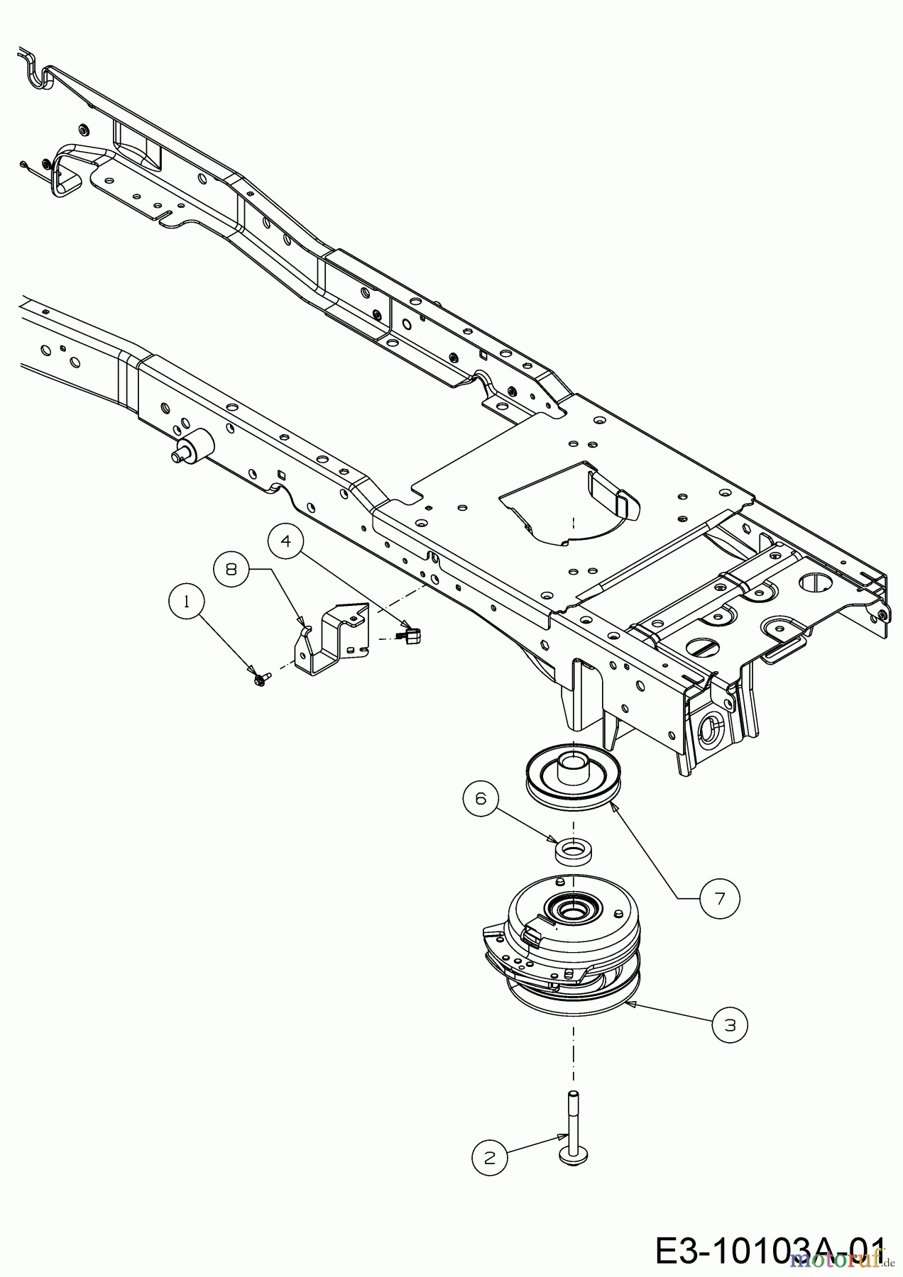 Cub Cadet Rasentraktoren XT1 OR106 BS 13ALA1CR603 (2019) Elektromagnetkupplung, Motorkeilriemenscheibe