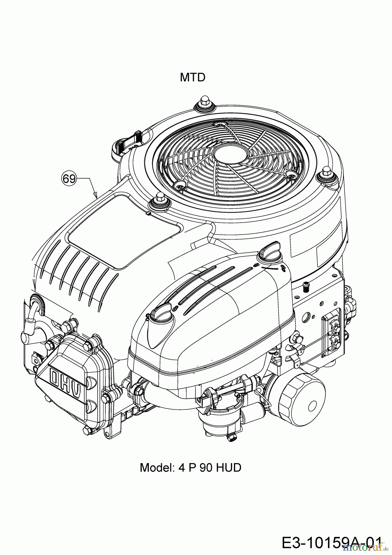 Cub Cadet Rasentraktoren LT1 NS96 13I276DF603 (2020) Motor MTD