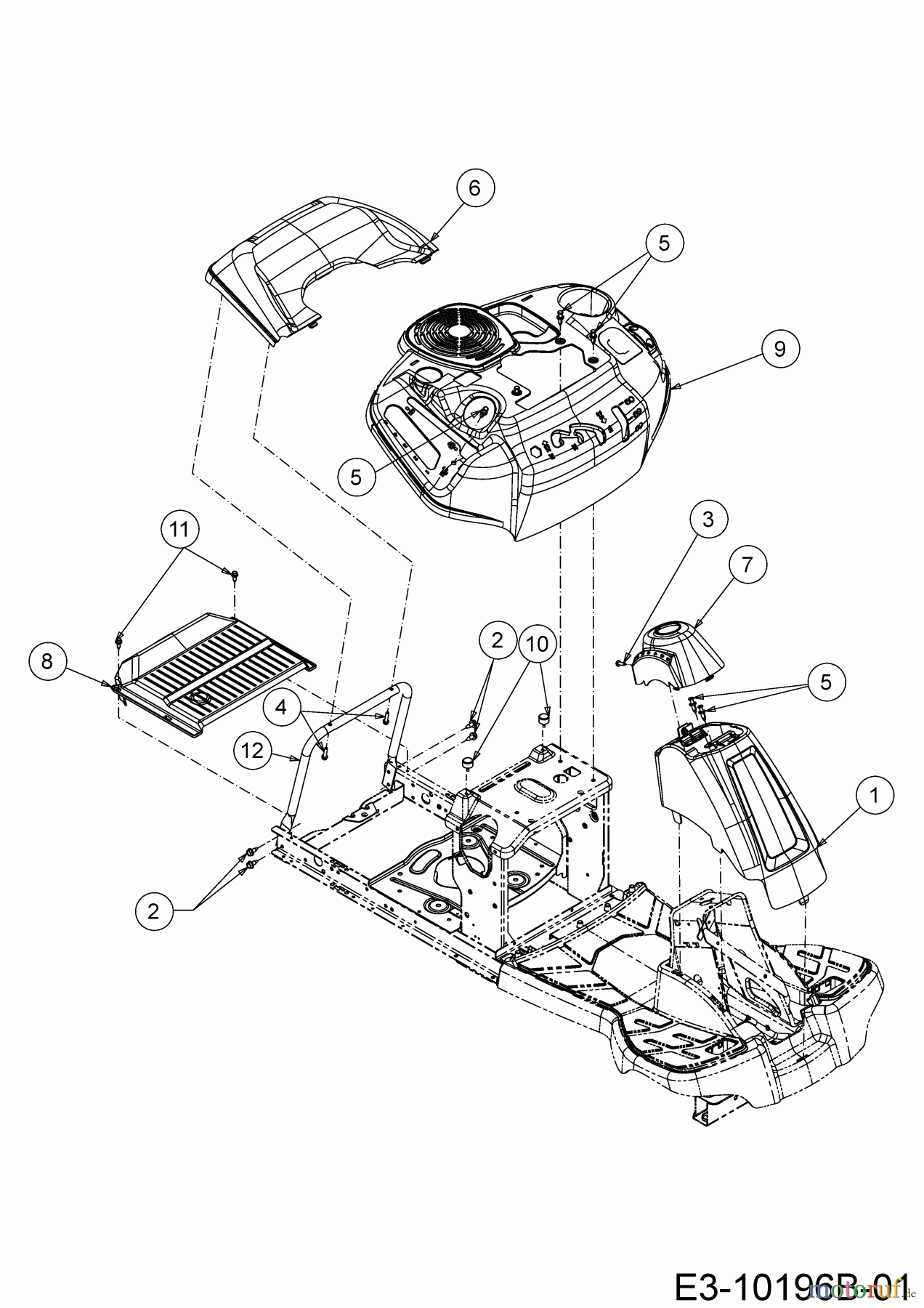 Cub Cadet Rasentraktoren LR1 MS76 13A726JD603 (2020) Verkleidungen
