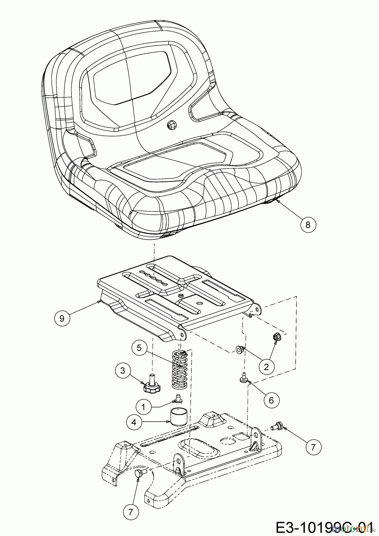Cub Cadet Rasentraktoren LR1 MS76 13A726JD603 (2020) Sitz, Sitzträger