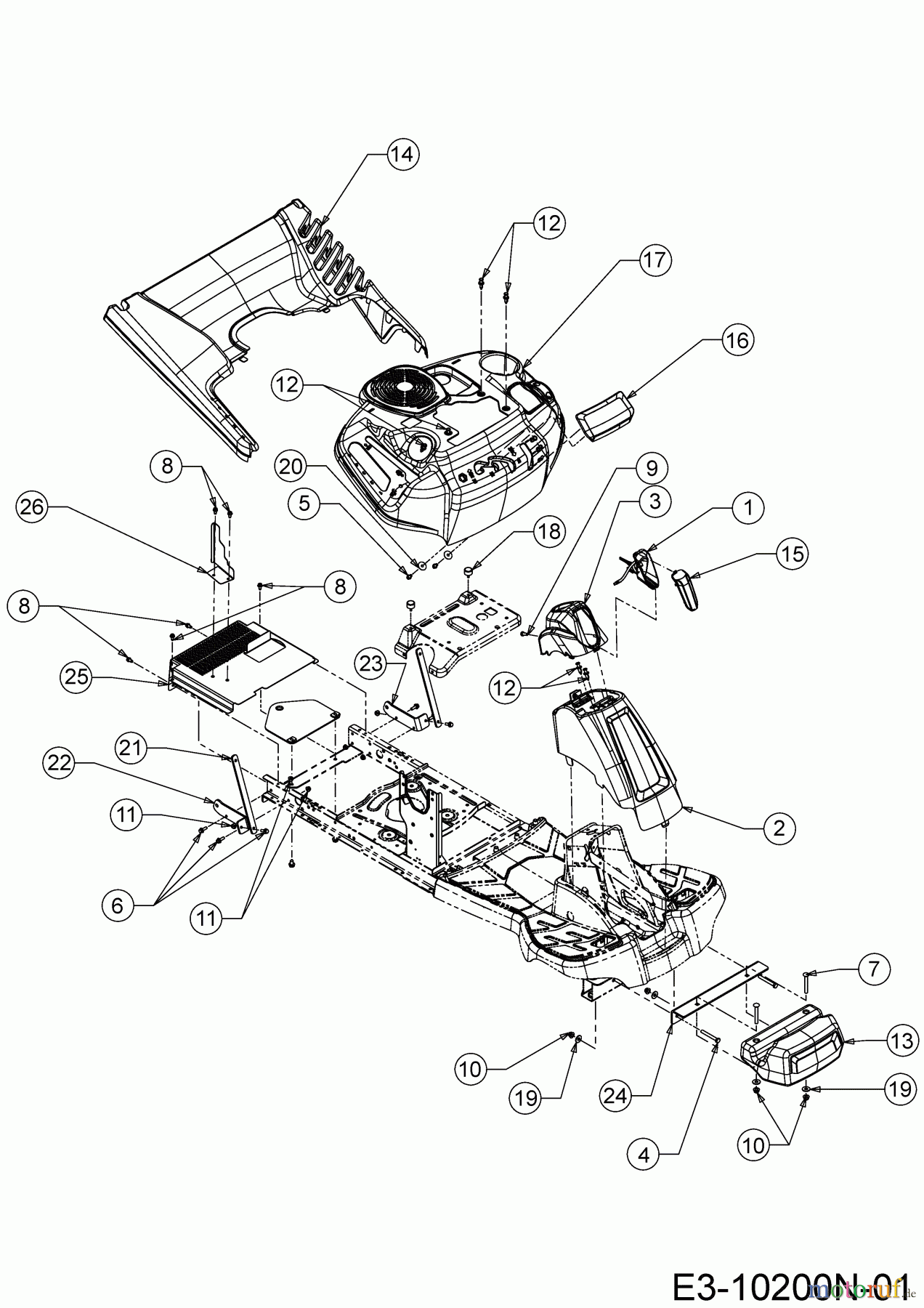 Cub Cadet Rasentraktoren LR2 NR76 13B221HD603 (2020) Verkleidungen