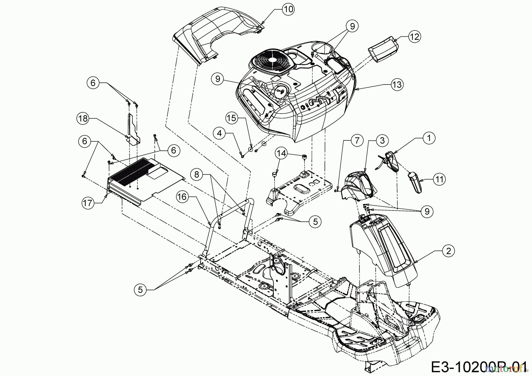 Cub Cadet Rasentraktoren LR2 NS76 13A221JD603 (2020) Verkleidungen