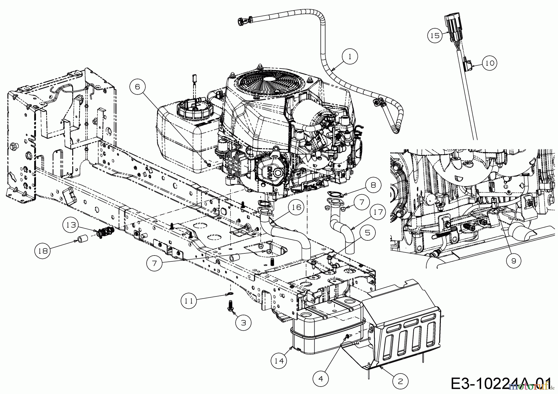 Cub Cadet Rasentraktoren XT2 PS117I 13CZA1CN603 (2020) Motorzubehör