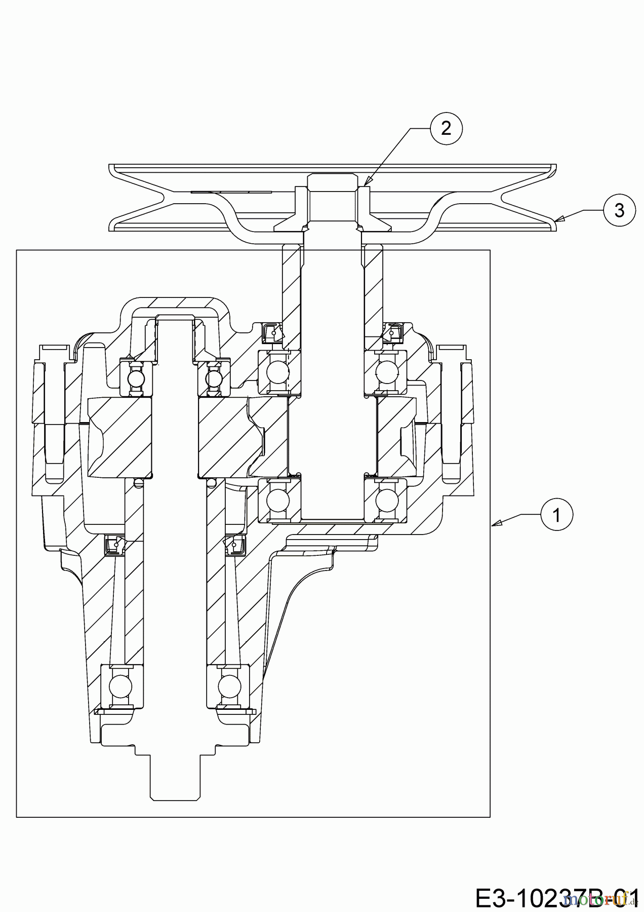 Cub Cadet Rasentraktoren XT1 OR106 BS 13ALA1CR603 (2020) Messerspindel 618-07257A