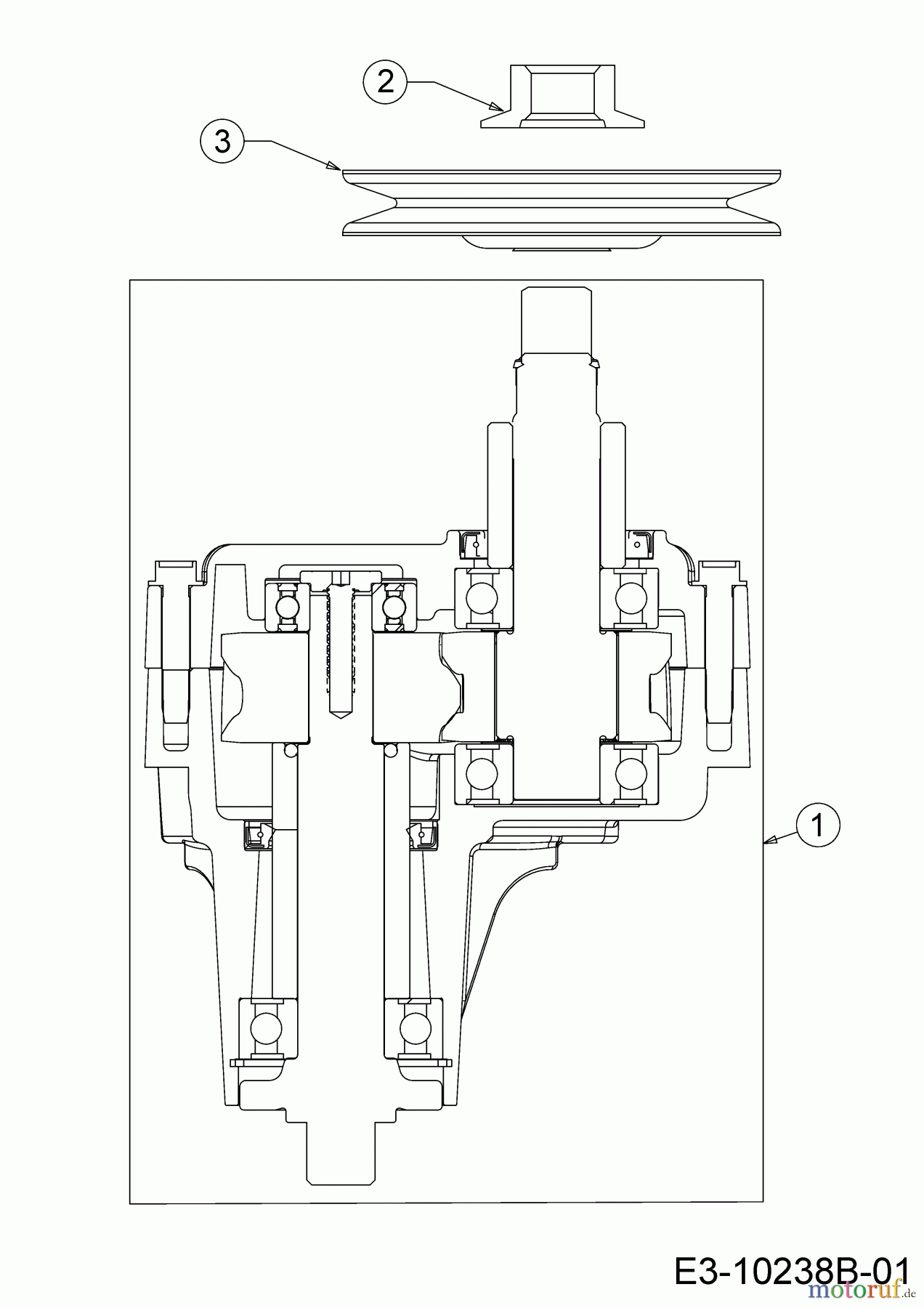 Cub Cadet Rasentraktoren XT2 PR95 13CGA1CB603 (2020) Messerspindel 618-07285A