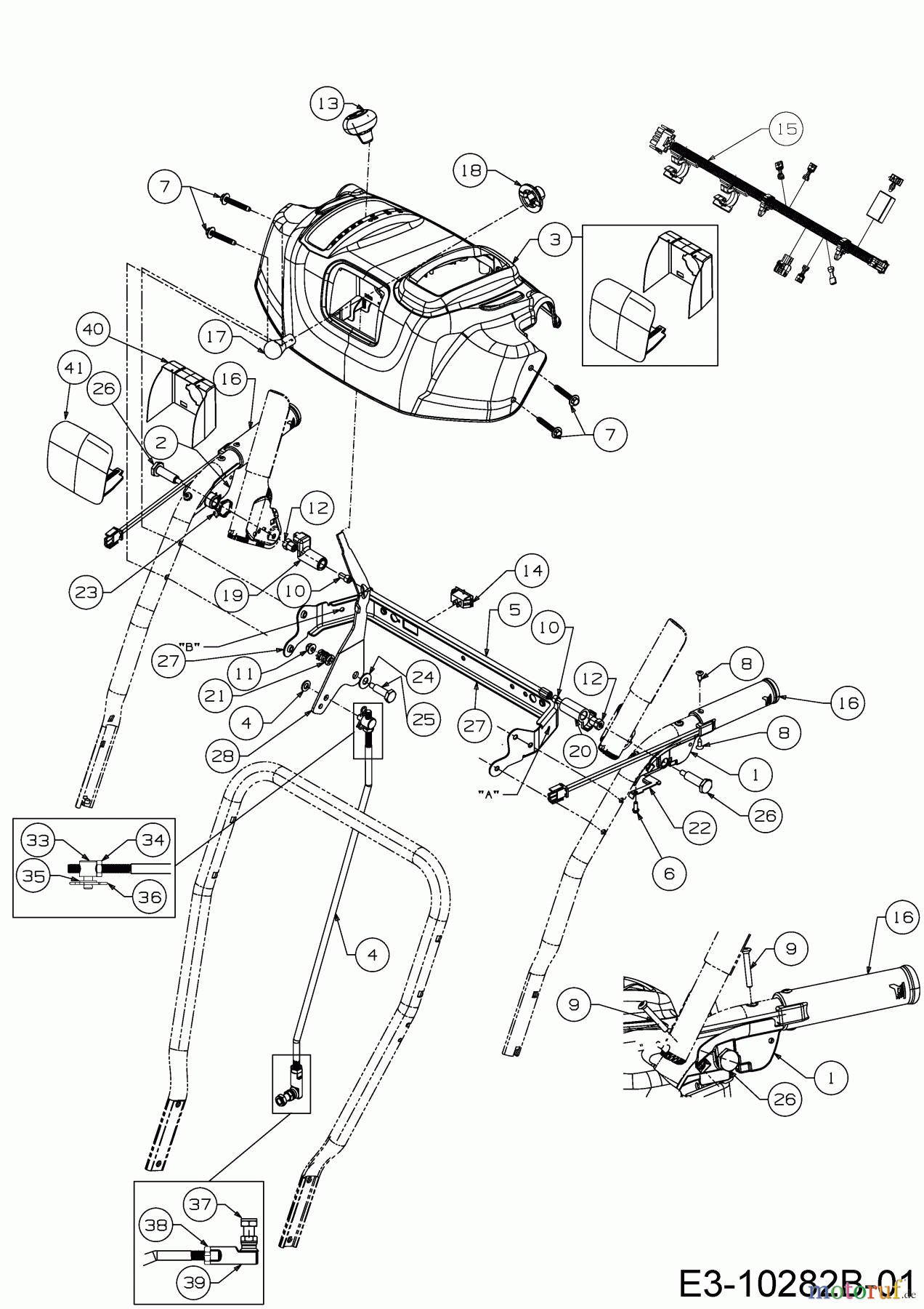 Cub Cadet Schneefräsen 730 HD TDE 31AY77KZ603 (2019) Armaturenbrett, Schalthebel