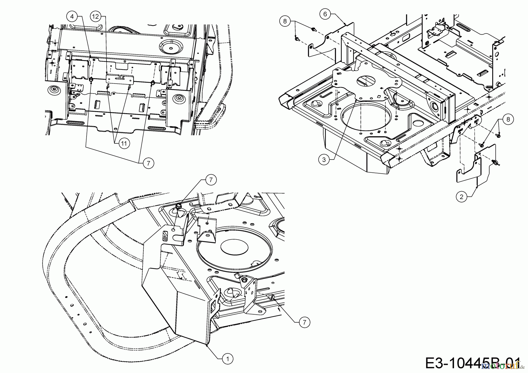 Cub Cadet Zero Turn XZ5 L107 17AAEACS603 (2020) Halteplatten Rahmen