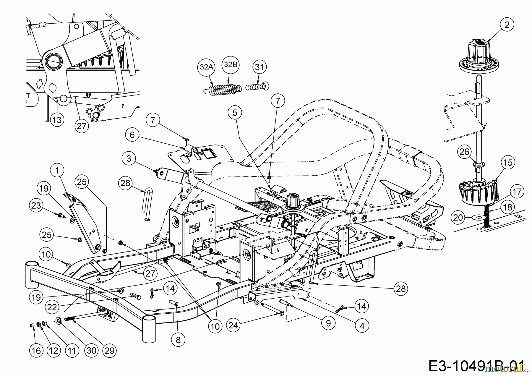 Cub Cadet Zero Turn XZ5 L107 17AAEACS603 (2020) Mähwerksaushebung