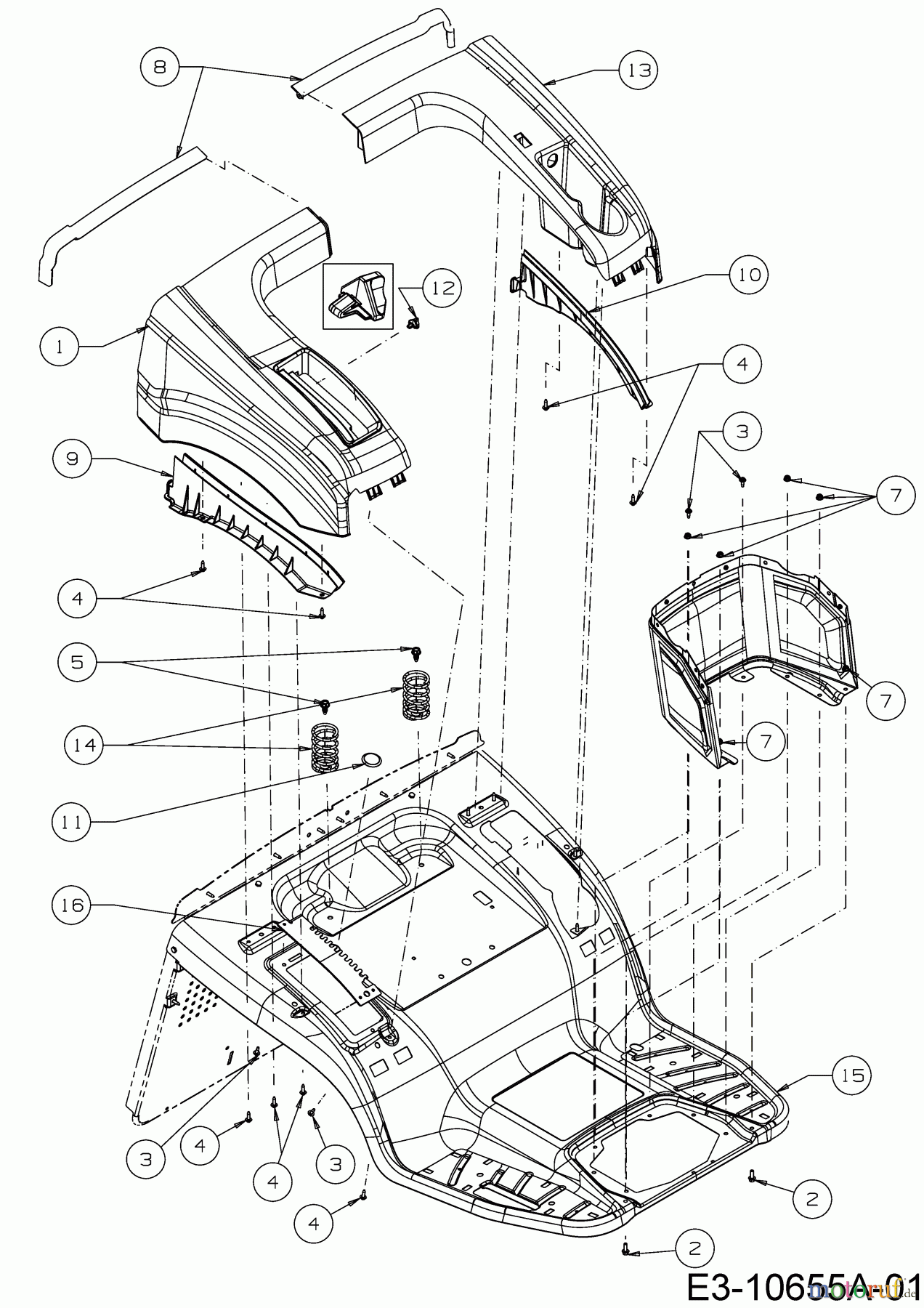 Cub Cadet Rasentraktoren XT3 QR95 13DFA5CB603 (2019) Sitzwanne
