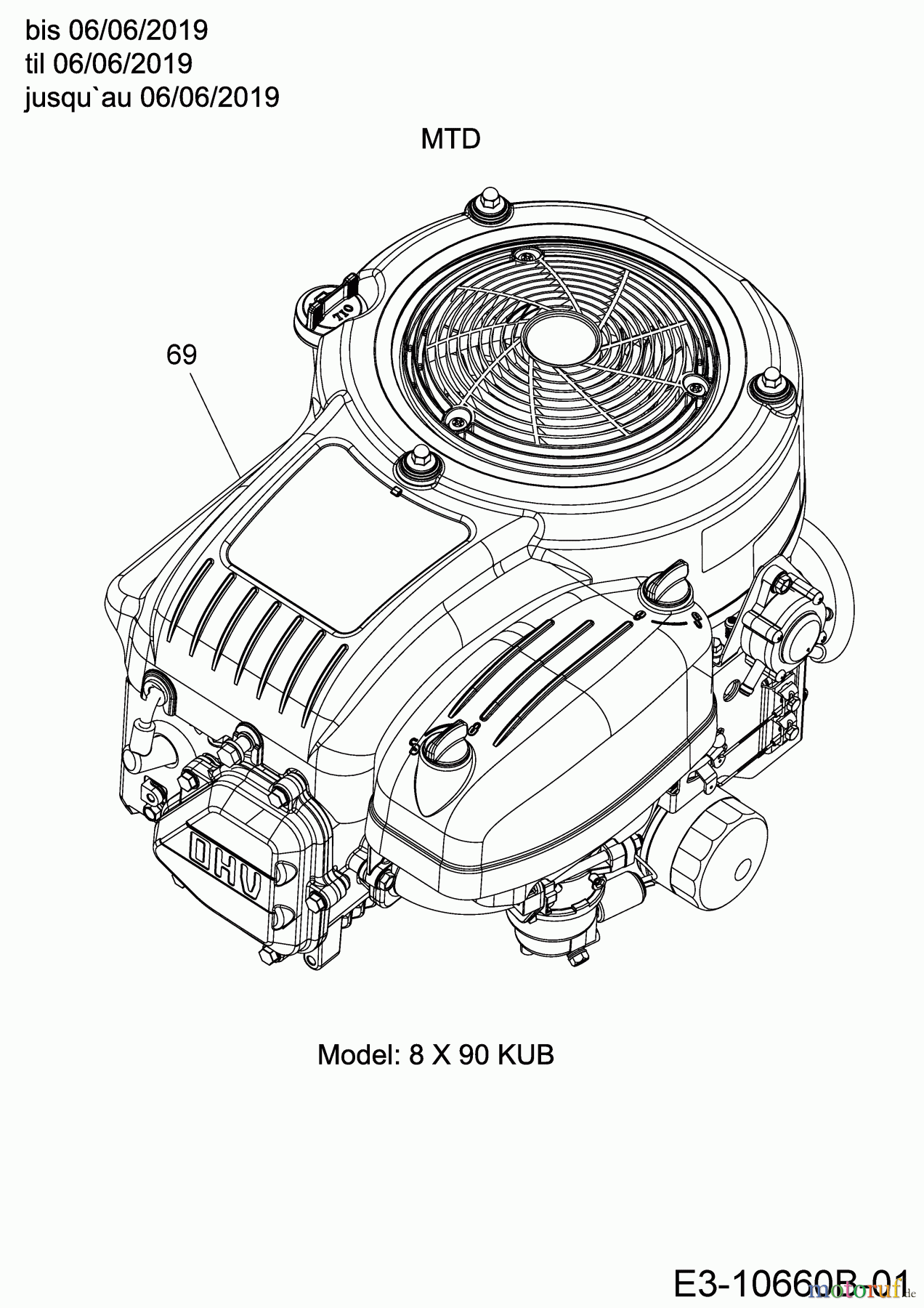 Cub Cadet Rasentraktoren XT1 OR95 13C8A1CB603 (2019) Motor MTD