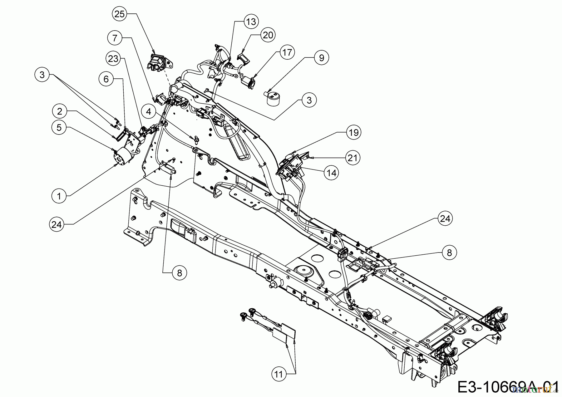 Cub Cadet Rasentraktoren XT3 QR95 13BFA5CB603 (2020) Elektroteile