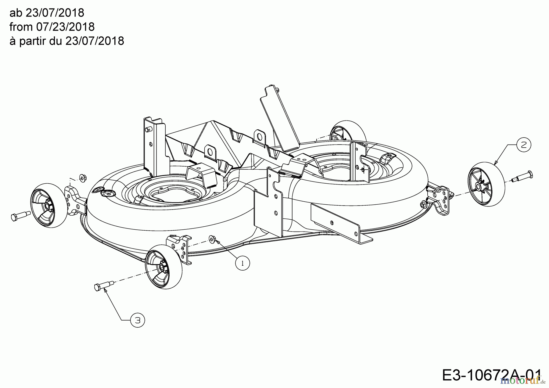 Cub Cadet Rasentraktoren XT3 QR95 13BFA5CB603 (2020) Räder Mähwerk