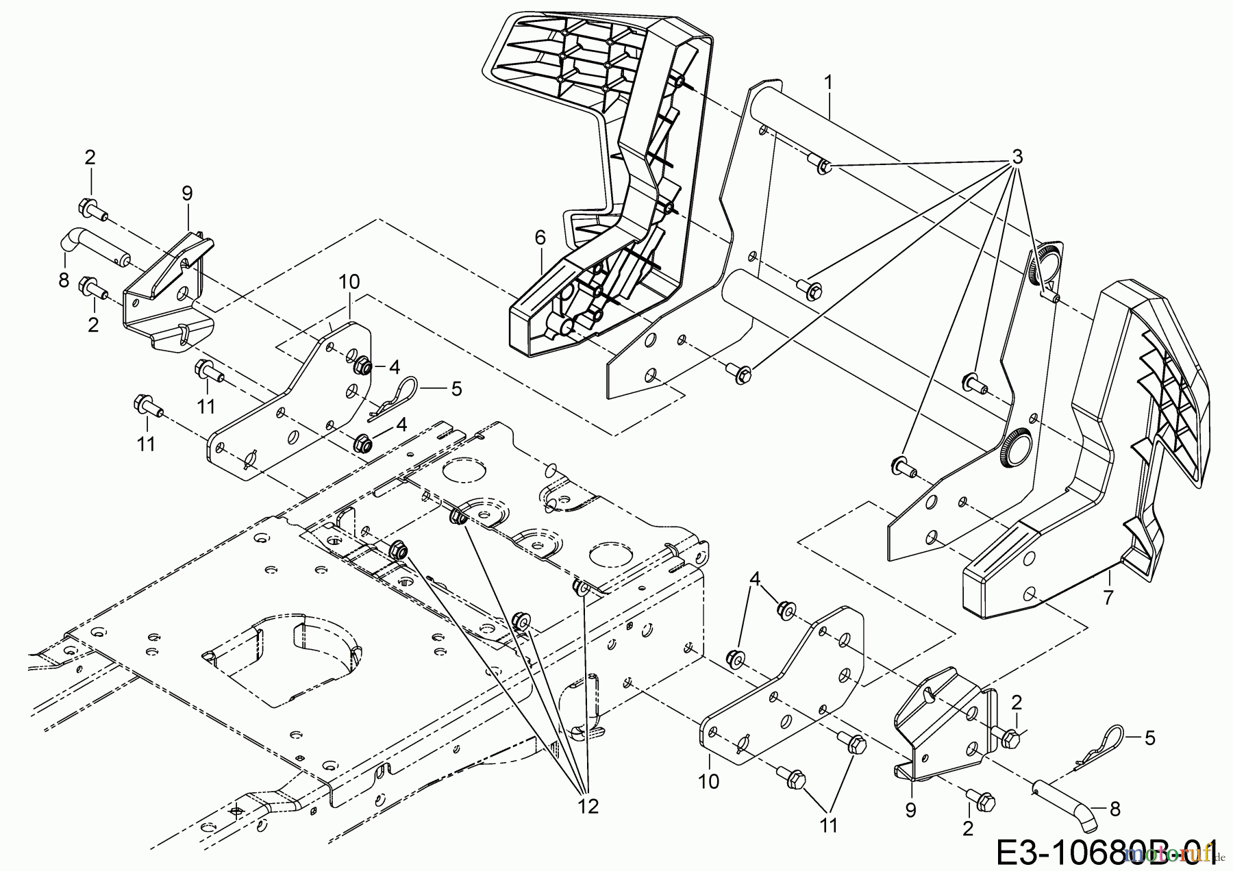 Cub Cadet Rasentraktoren XT3 QR95 13DFA5CB603 (2019) Stoßstange ab 23/07/2018