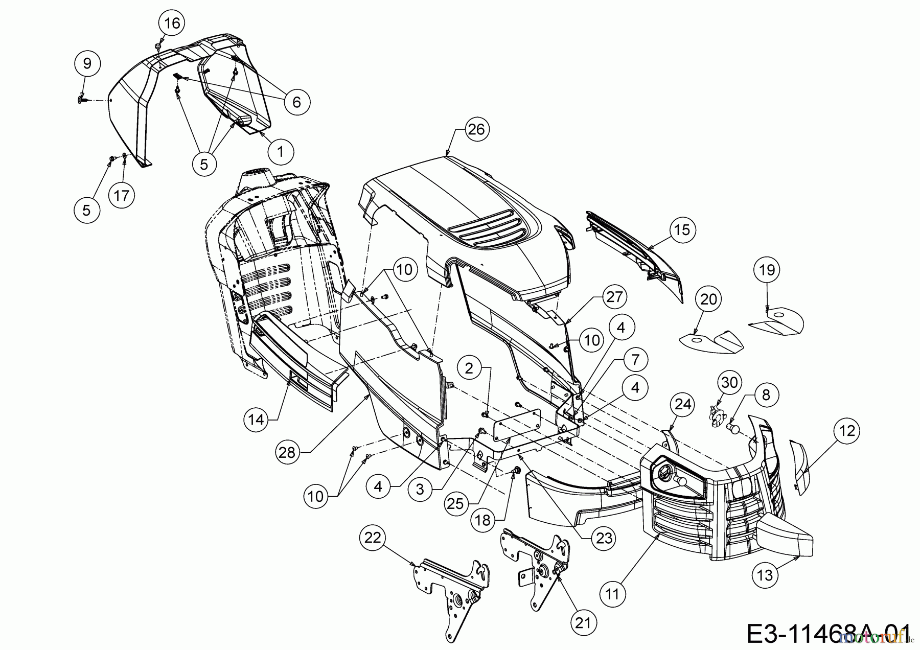 Cub Cadet Rasentraktoren LT3 PS107 13AJ79DG603 (2020) Motorhaube D-Style