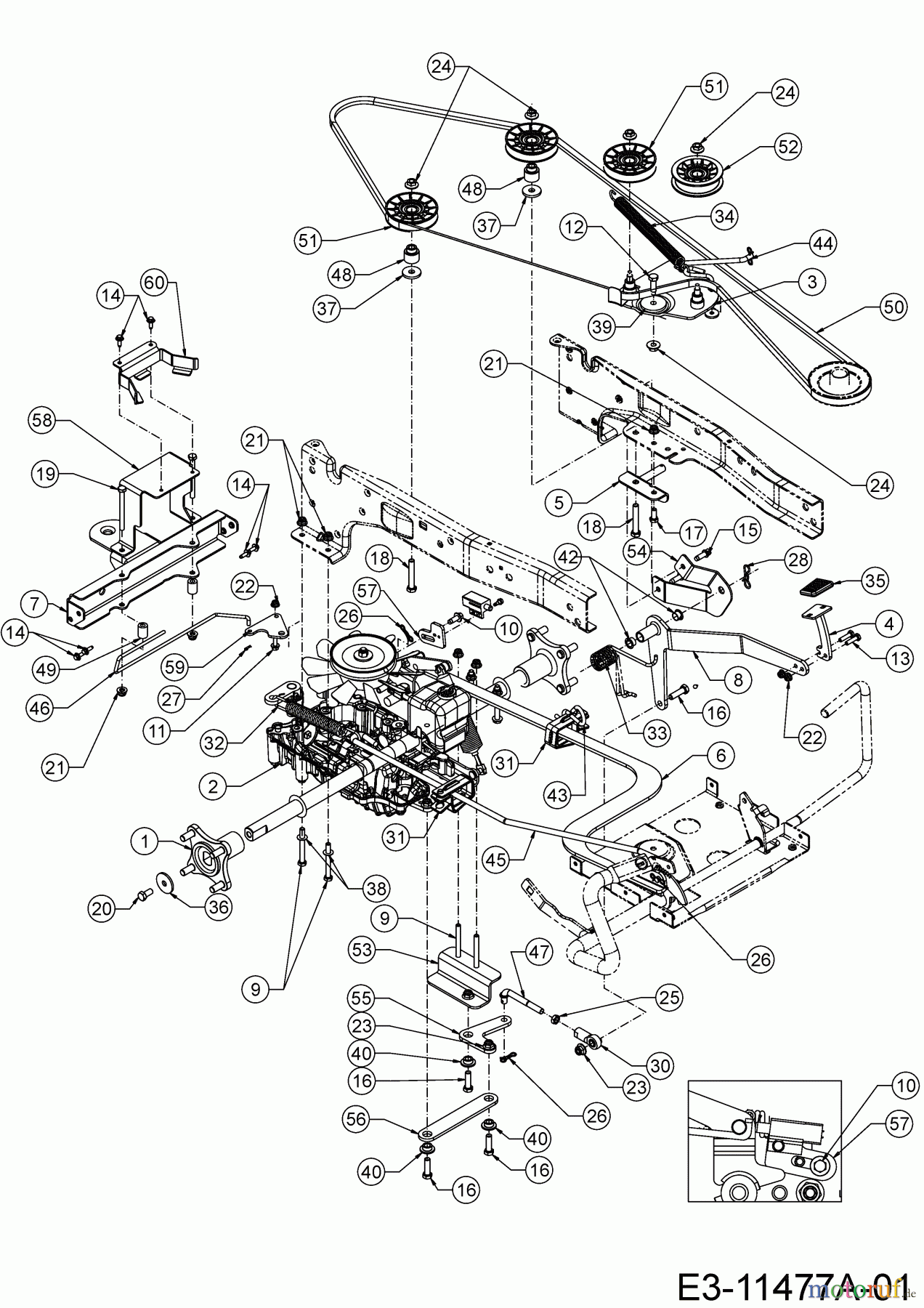 Cub Cadet Rasentraktoren XT3 QR106E 13AFA5CR603 (2020) Fahrantrieb
