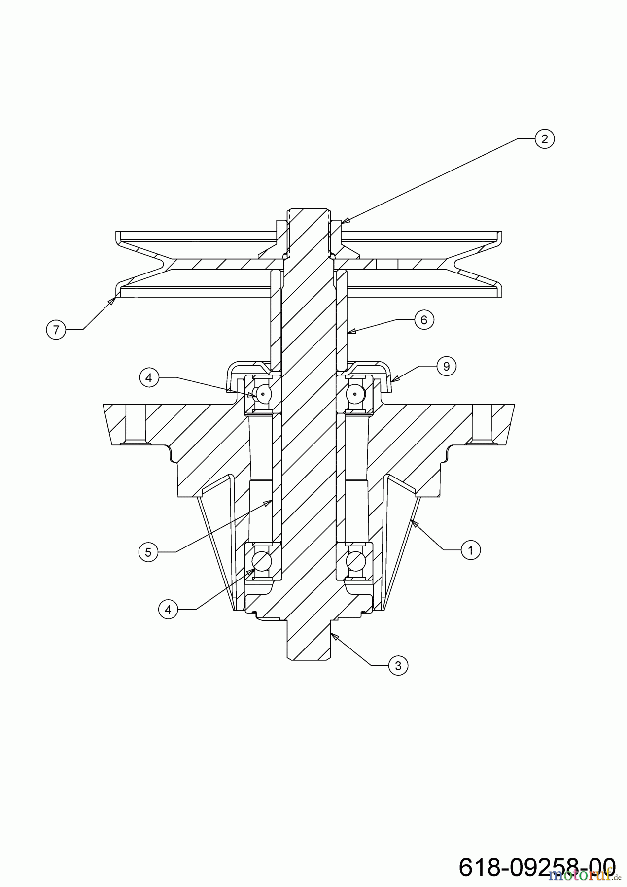 Cub Cadet Rasentraktoren XT2 PS117 13AJA1TT603 (2023) Messerspindel 618-09258