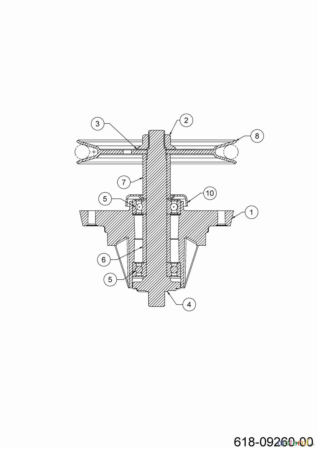Cub Cadet Zero Turn XZ6 S107 17AAGBYE603 (2022) Messerspindel 618-09260