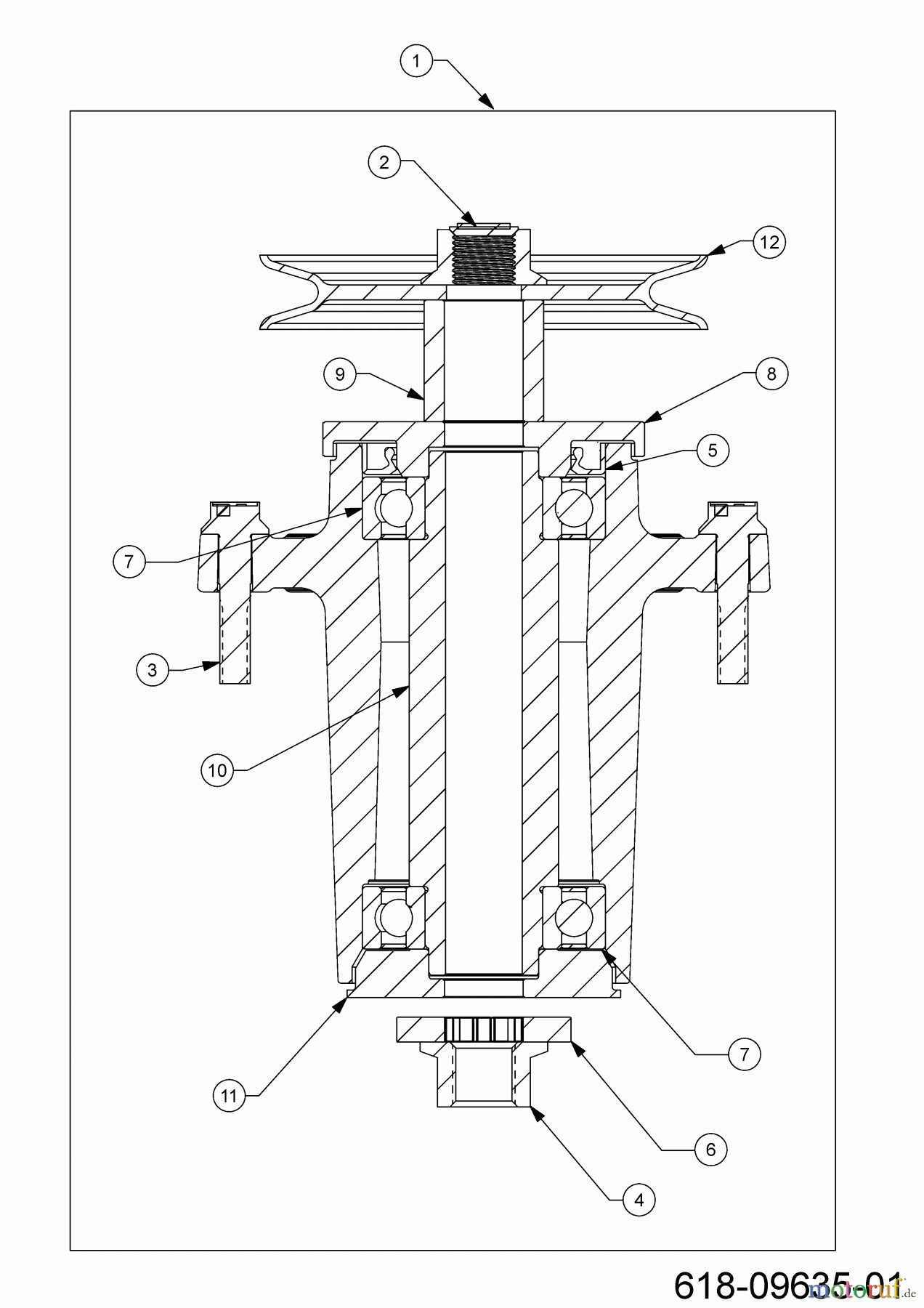 Cub Cadet Zero Turn XZ8 S122 ULTIMA 47AICAB6603 (2023) Messerspindel 618-09635