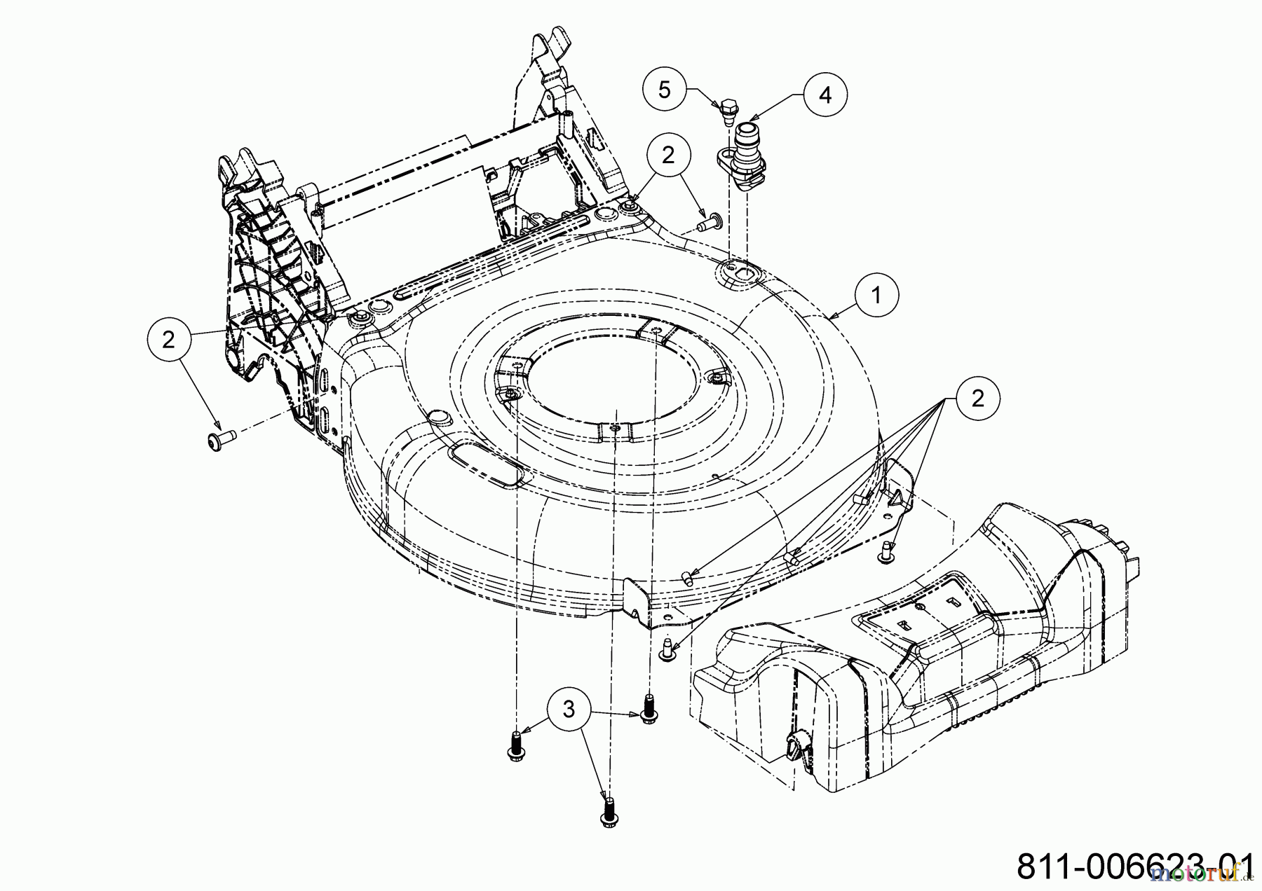 Cub Cadet Motormäher mit Antrieb LM1 CR53 12D-PQSC603 (2022) Mähwerksgehäuse, Waschdüse