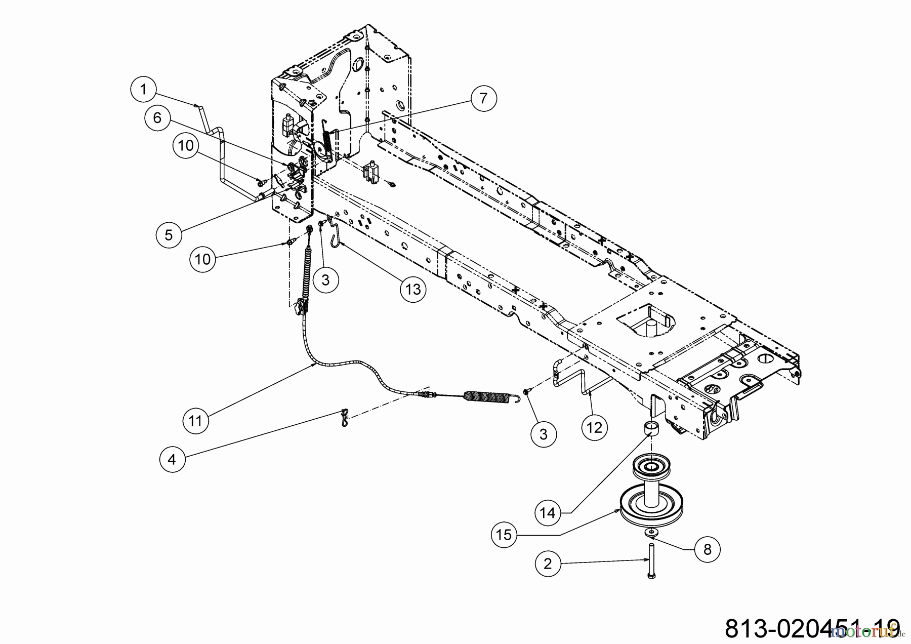 Cub Cadet Rasentraktoren XT1-LT46 13APA9CT056 (2022) Mähwerkseinschaltung, Motorkeilriemenscheibe