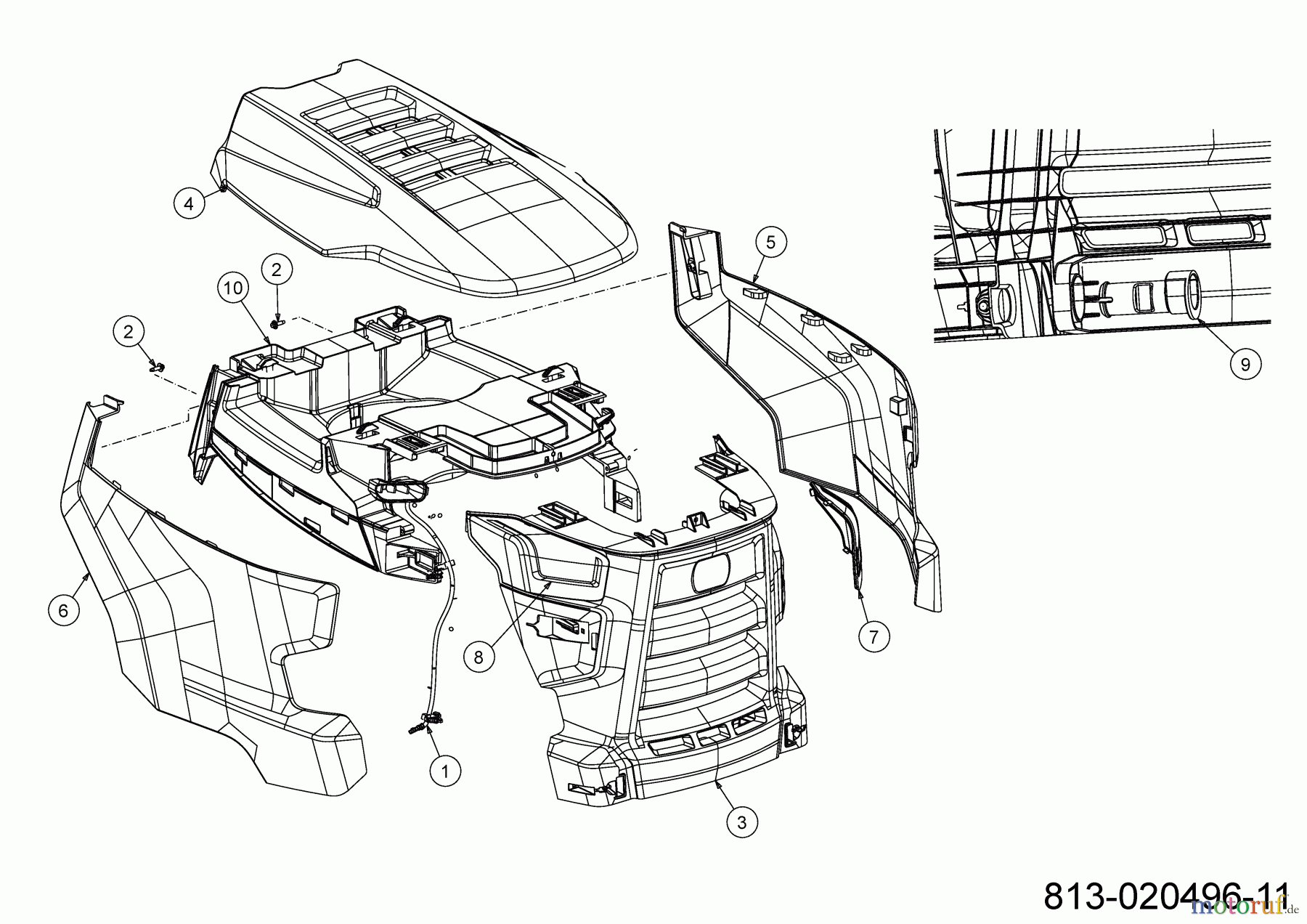 Cub Cadet Rasentraktoren XT1-LT46 13APA9CT056 (2022) Motorhaube C-Style