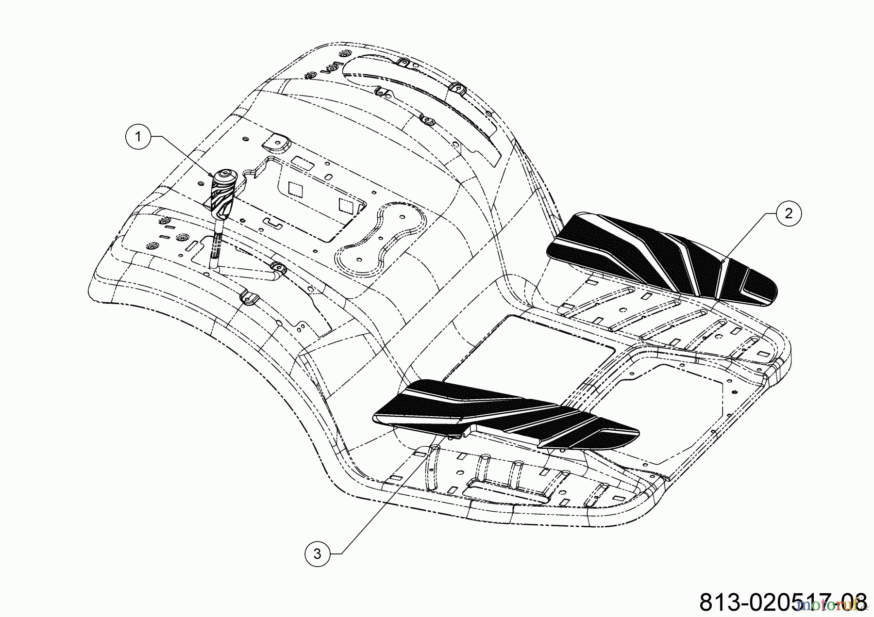 Cub Cadet Rasentraktoren XT2 PS117 13AJA1TT603 (2023) Handgriff, Trittbrettbelag