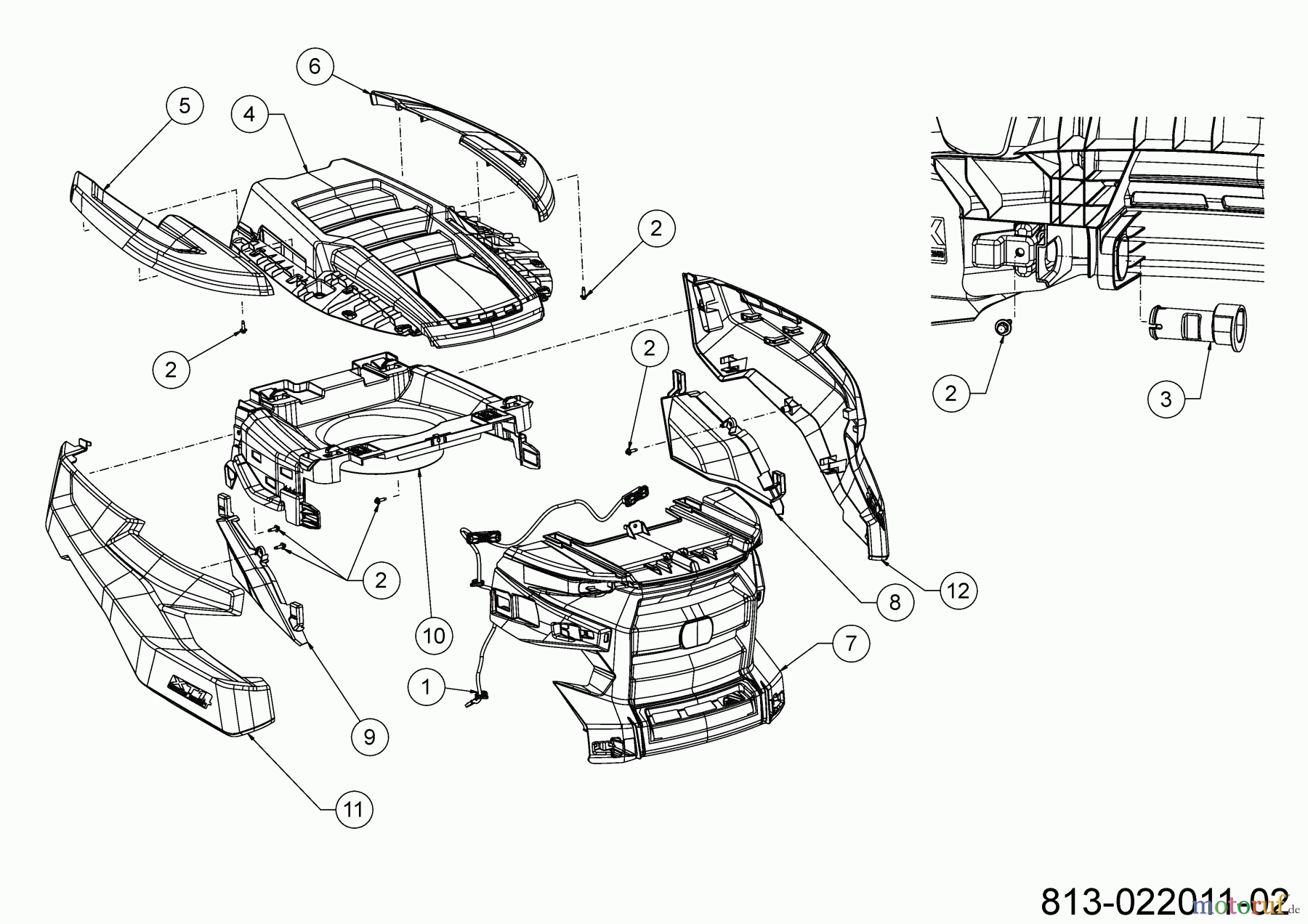 Cub Cadet Rasentraktoren XT2 PS117 13AJA1TT603 (2022) Motorhaube T-Style