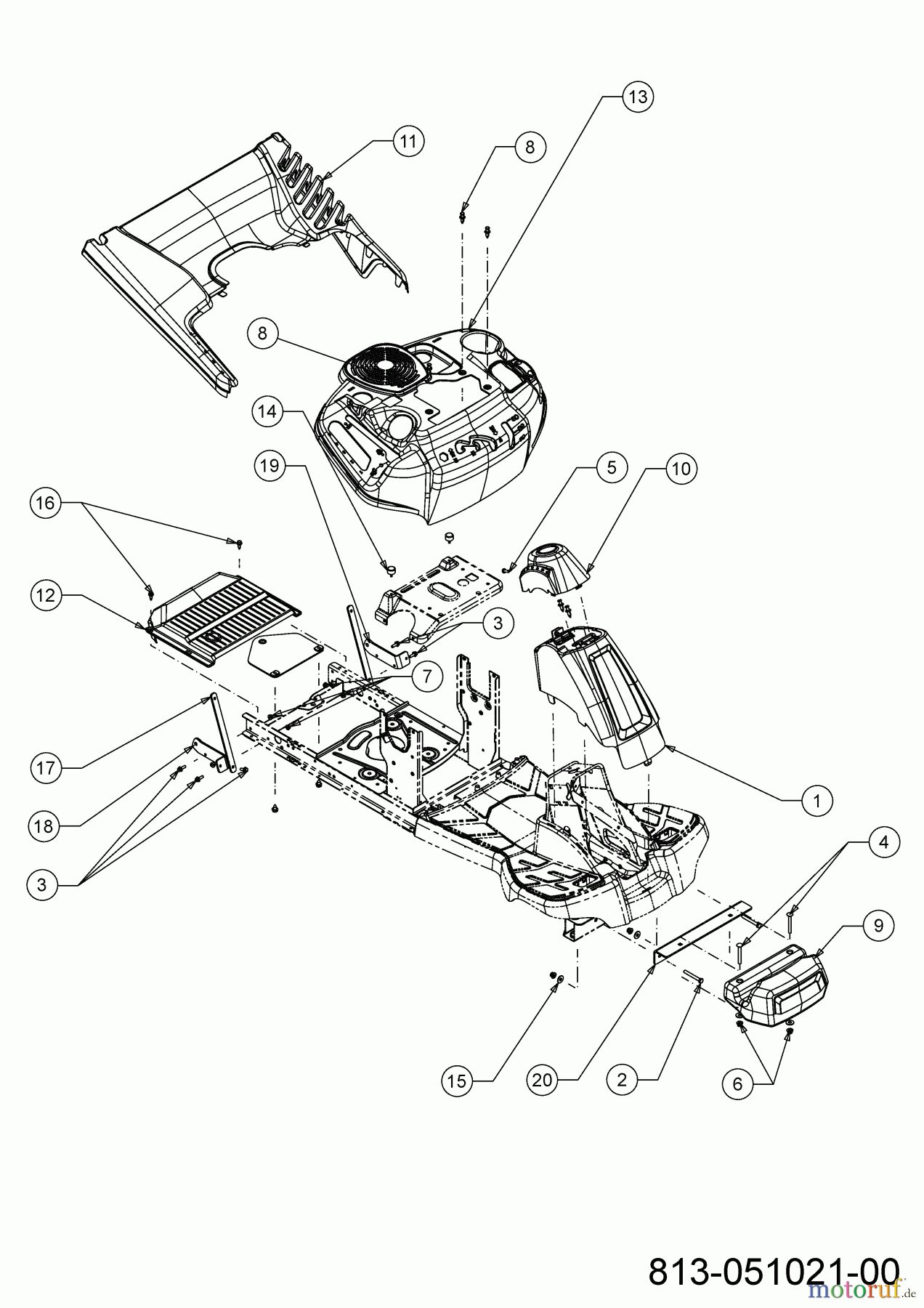  Cub Cadet Rasentraktoren LR1 MS76 13B726JD603 (2021) Verkleidungen