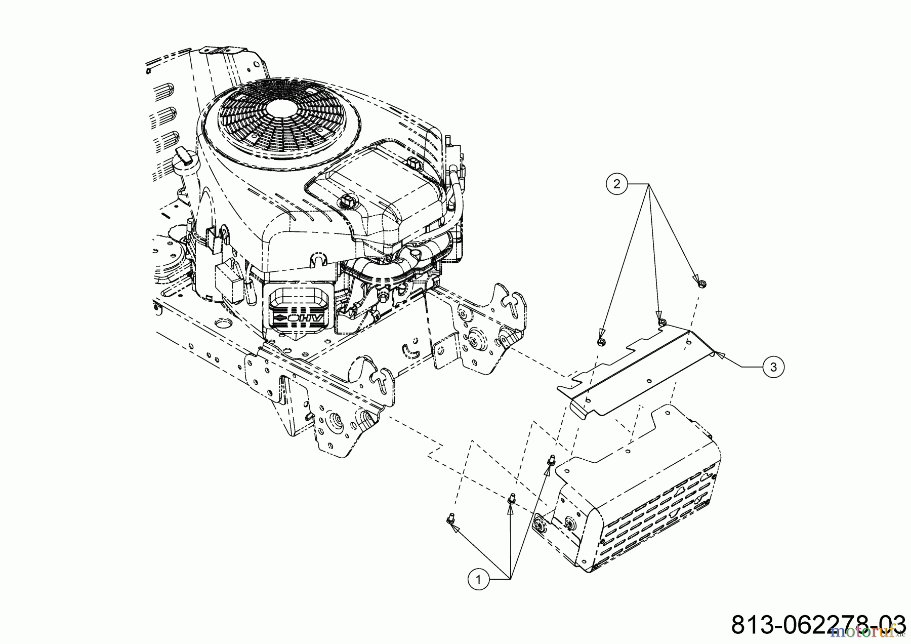 Cub Cadet Rasentraktoren LT3 PS107 13AJ78BS603 (2023) Hitzeschild