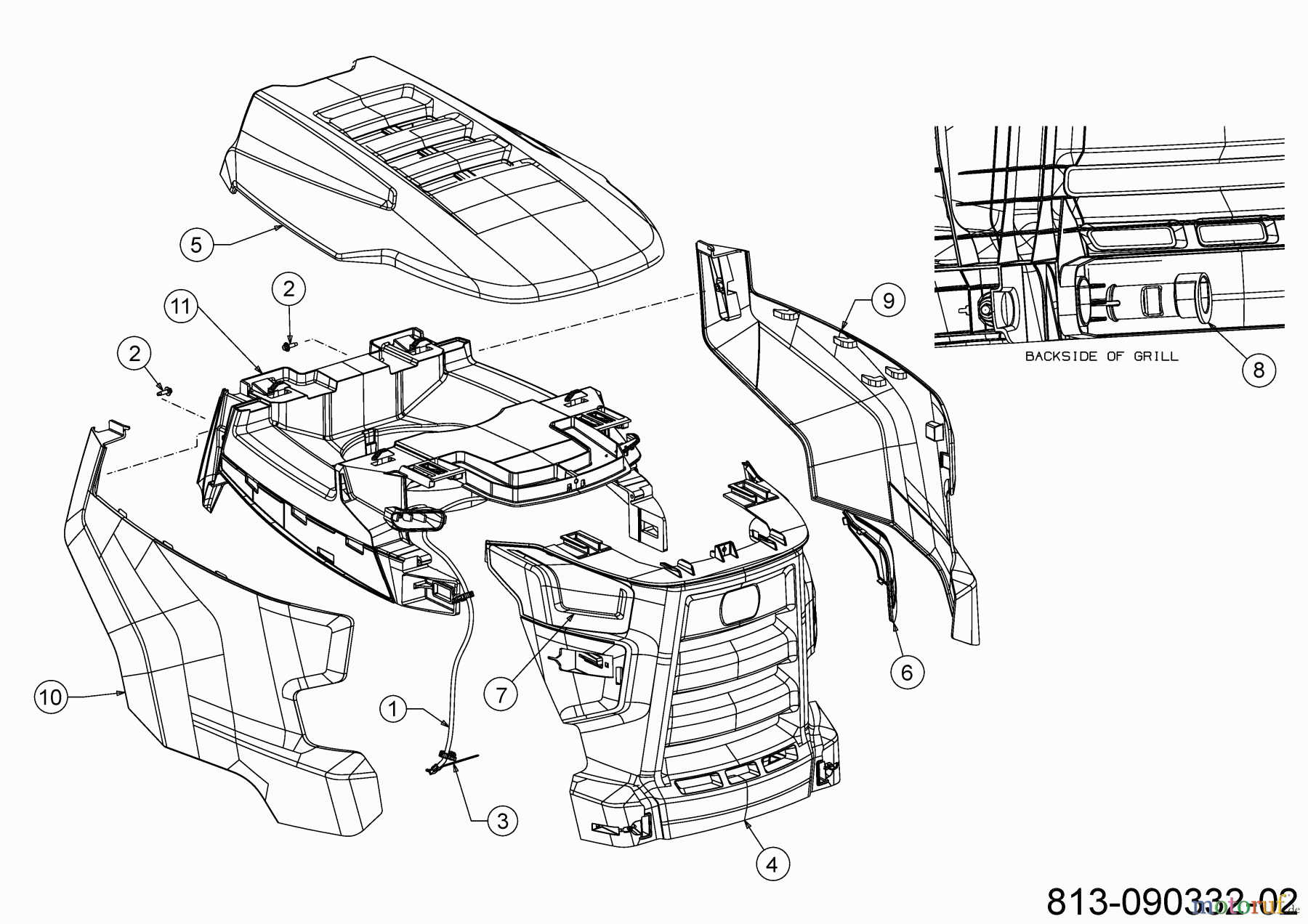 Cub Cadet E-Rasentraktoren XT2 ES107 33ABA7CS603 (2021) Motorhaube C-Style