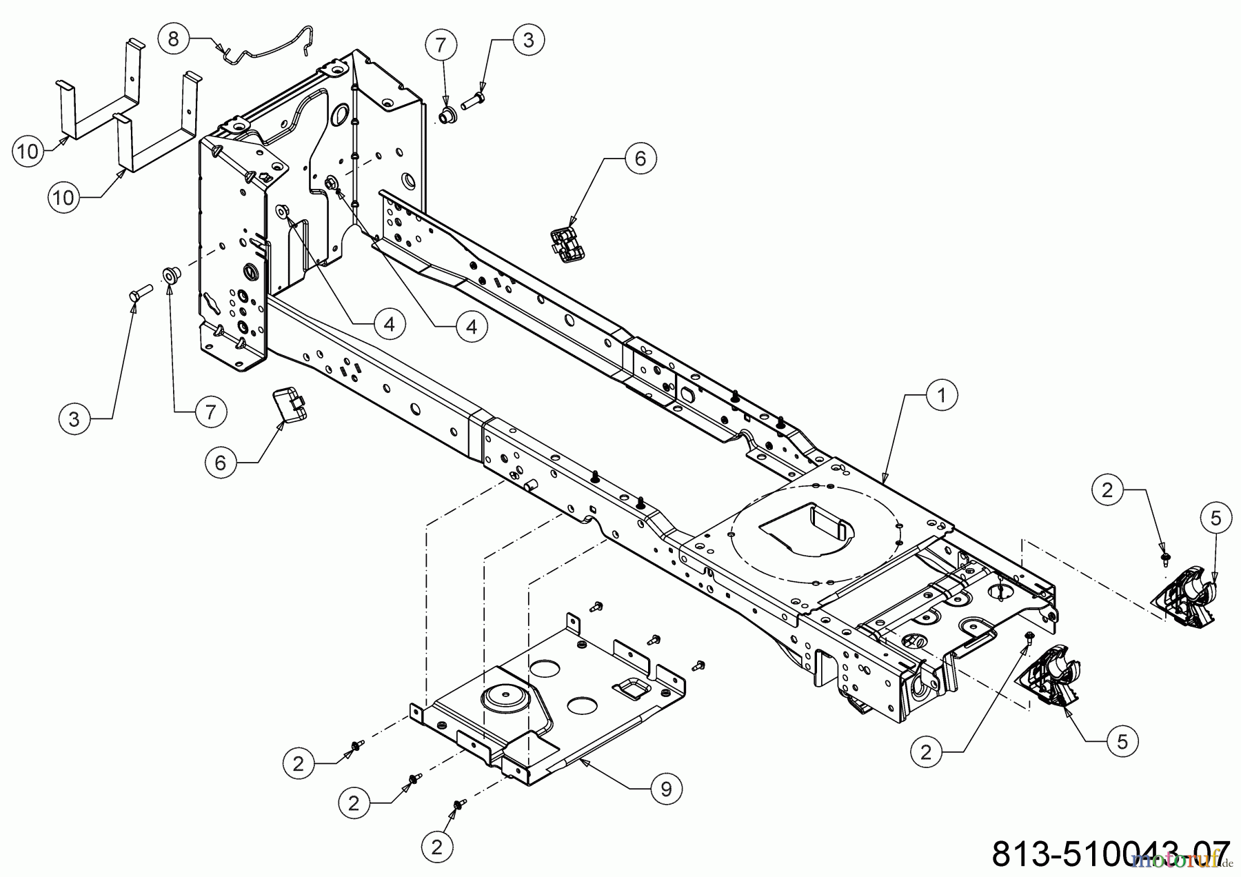 Cub Cadet Rasentraktoren XT1 OS96 13C8A1CF603 (2021) Rahmen