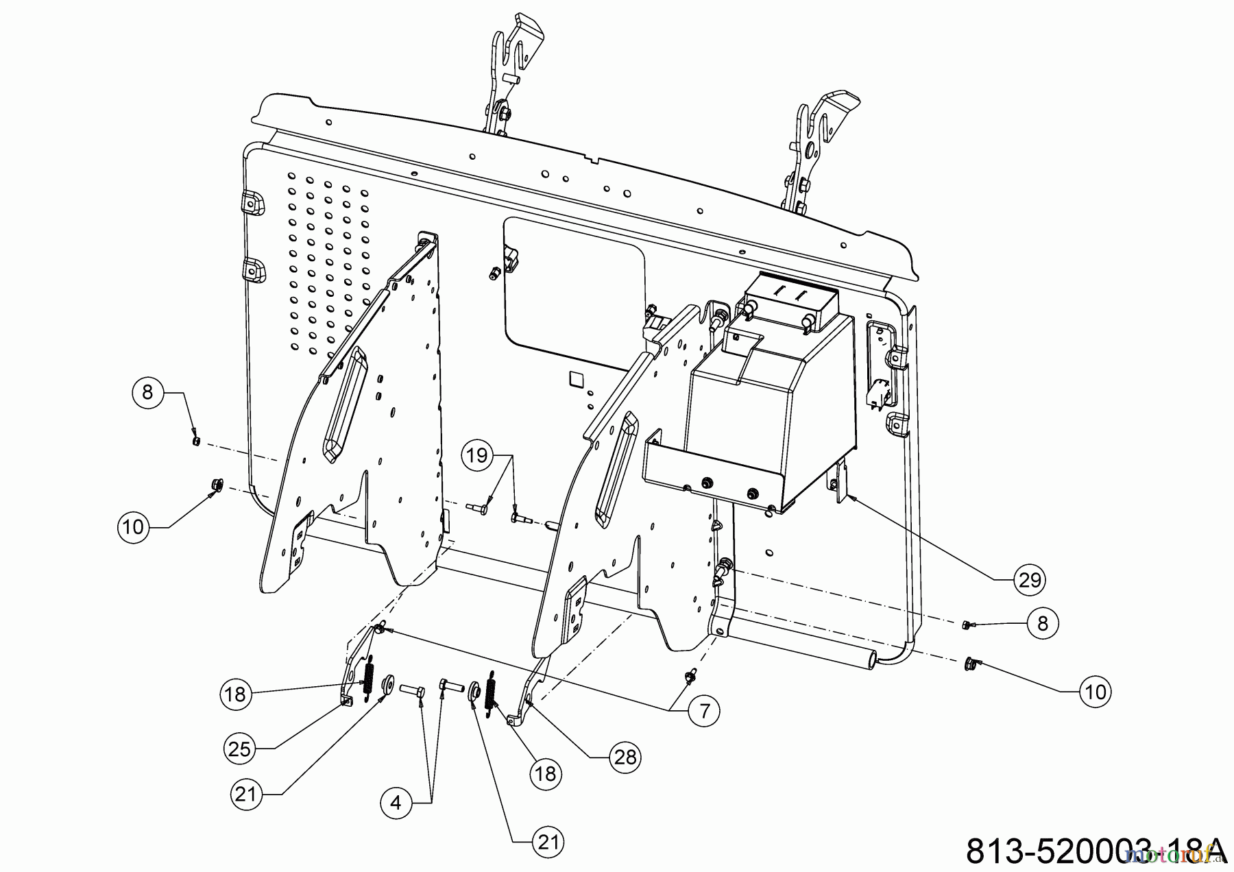  Cub Cadet Rasentraktoren XT1 OR106 13A8A1TR603 (2022) Heckplatte, Anschlag Batterieabdeckung