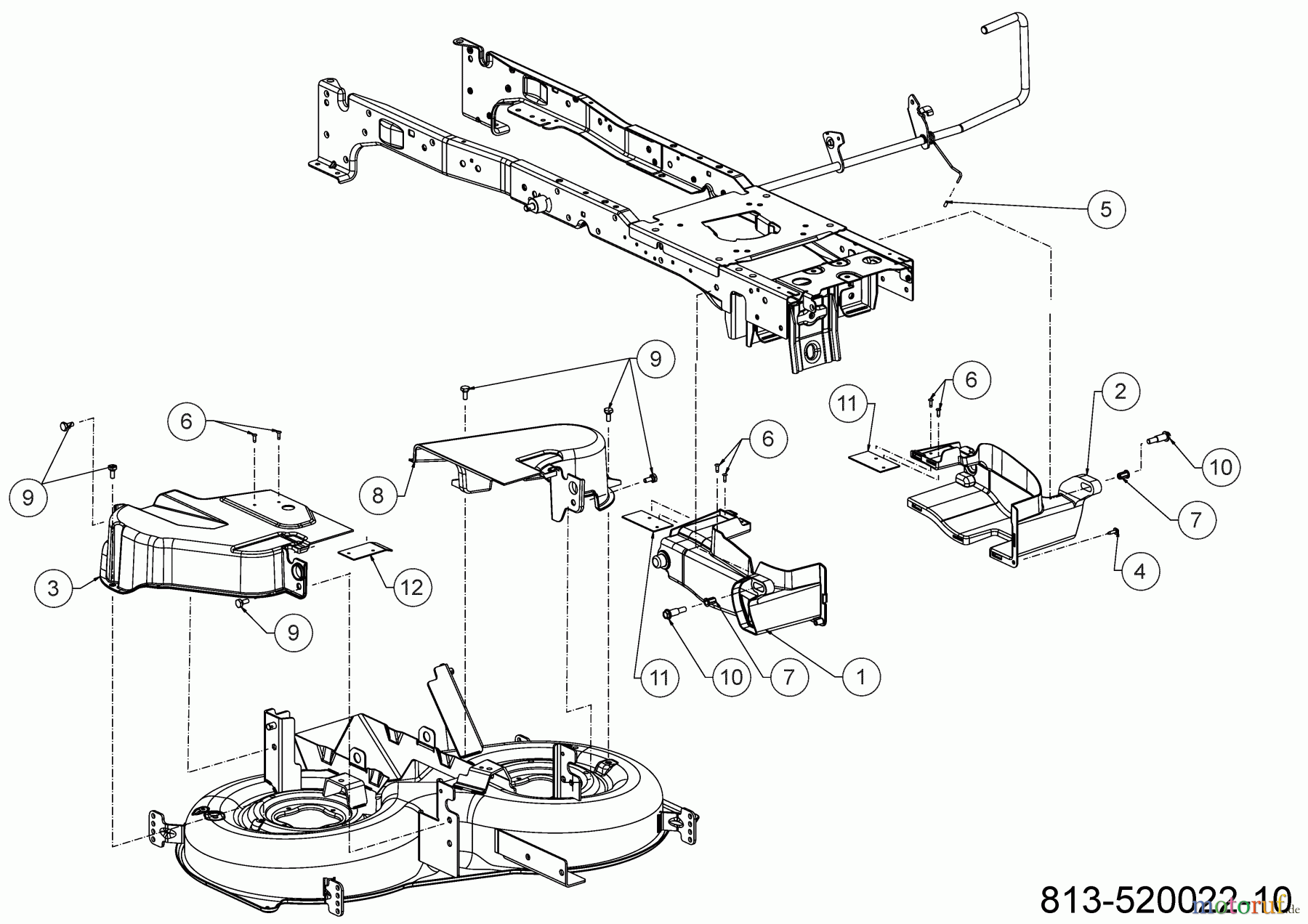 Cub Cadet Rasentraktoren XT1 OR95 13A8A1TB603 (2023) Abdeckungen Mähwerk R