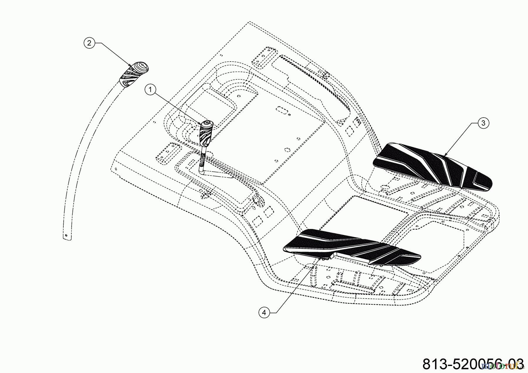 Cub Cadet Rasentraktoren XT1 OR95 13A8A1TB603 (2023) Handgriffe, Trittbrettbelag