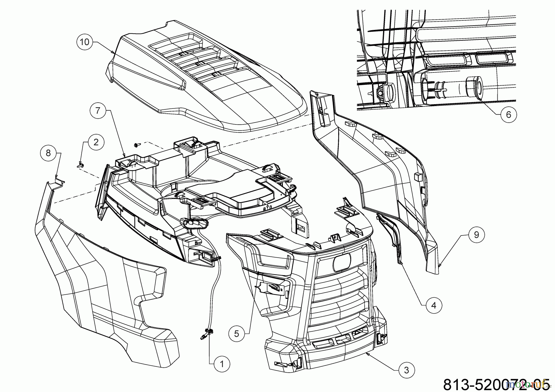 Cub Cadet Rasentraktoren XT2 PS117I 13DZA1CN603 (2021) Motorhaube C-Style