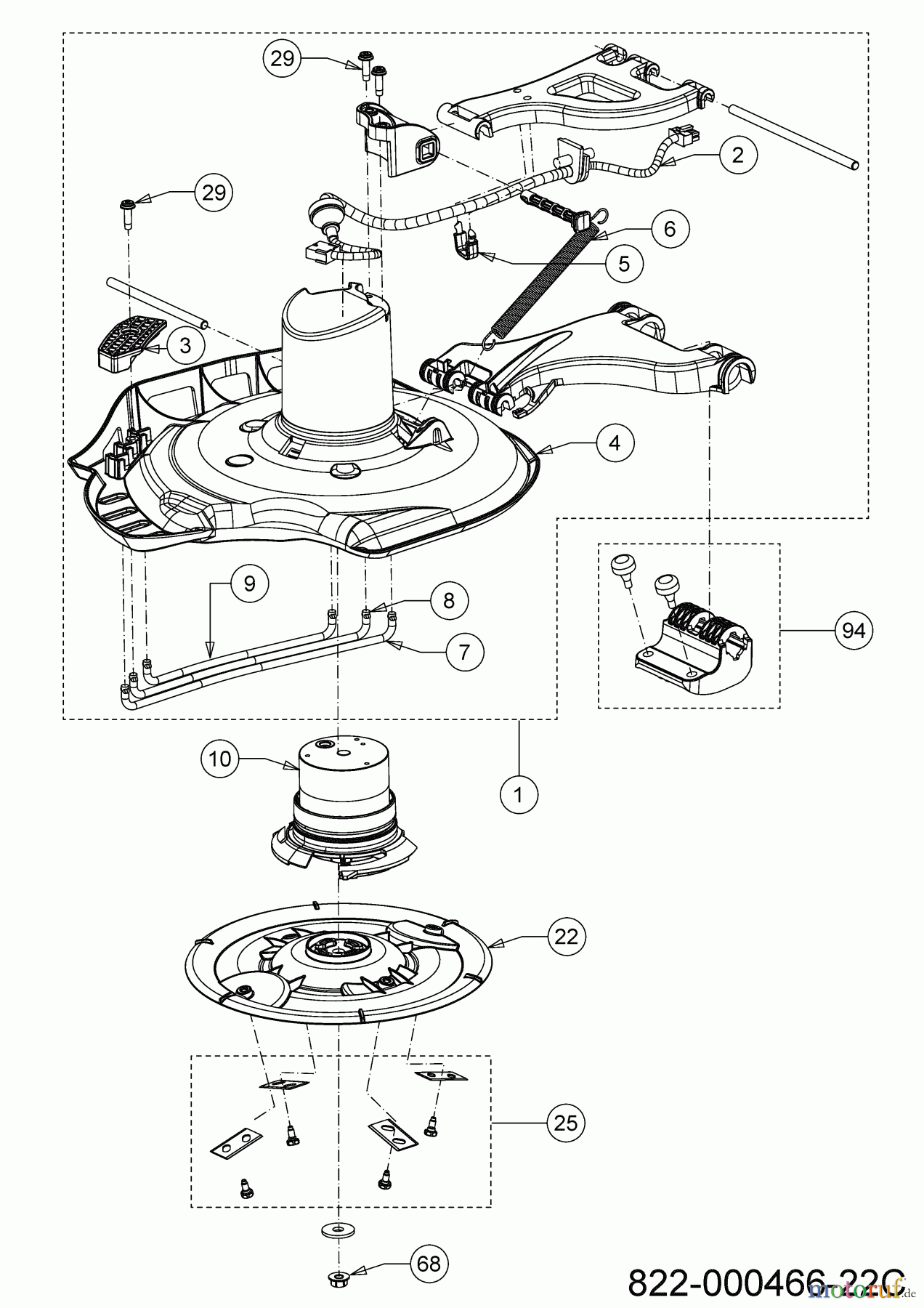 Cub Cadet Mähroboter XR5 2000 22AKHEFA603 (2021) Mähwerk, Schneidmesser