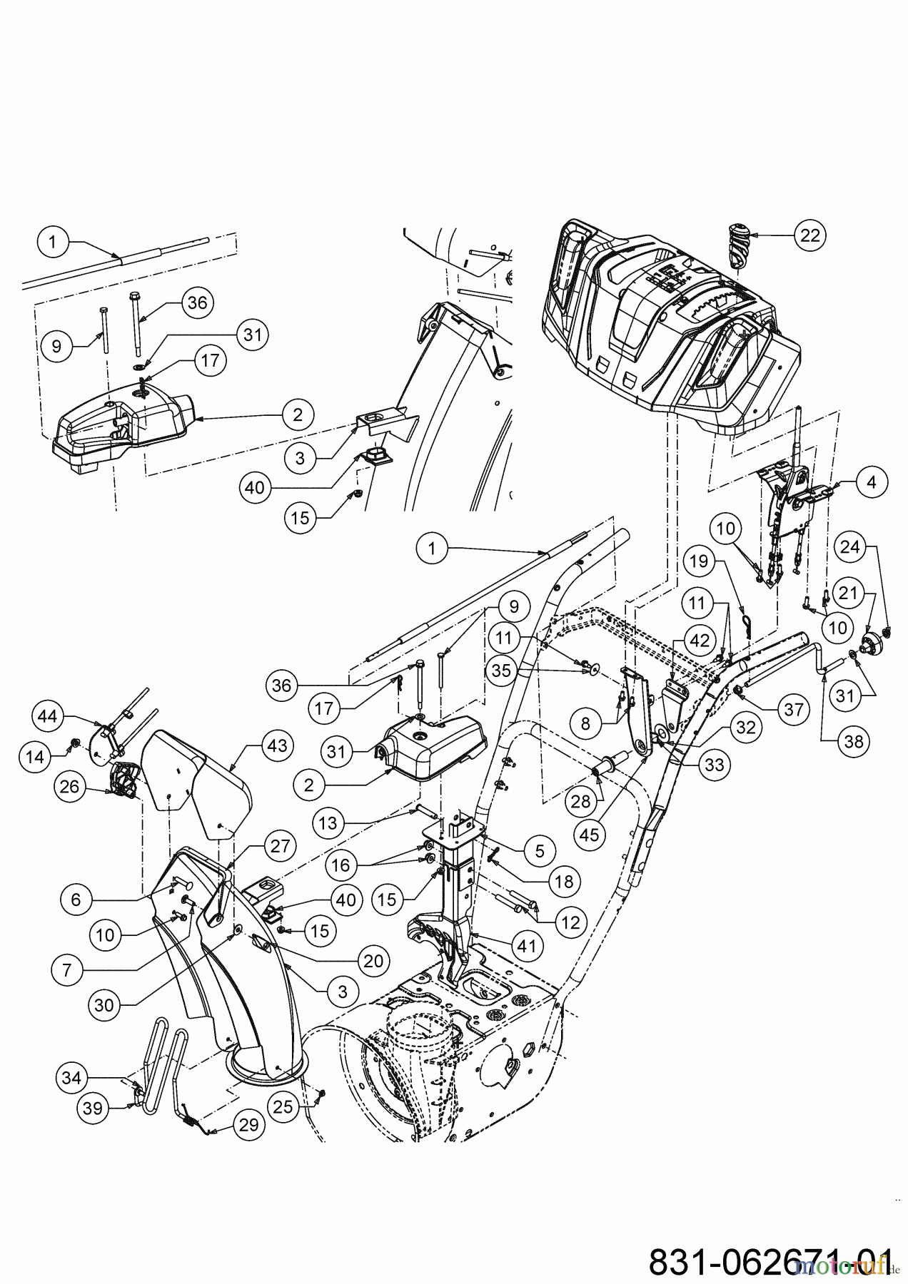 Cub Cadet Schneefräsen XS3 76 TDE 31AY7EVZ603 (2022) Auswurfschacht, Joystick