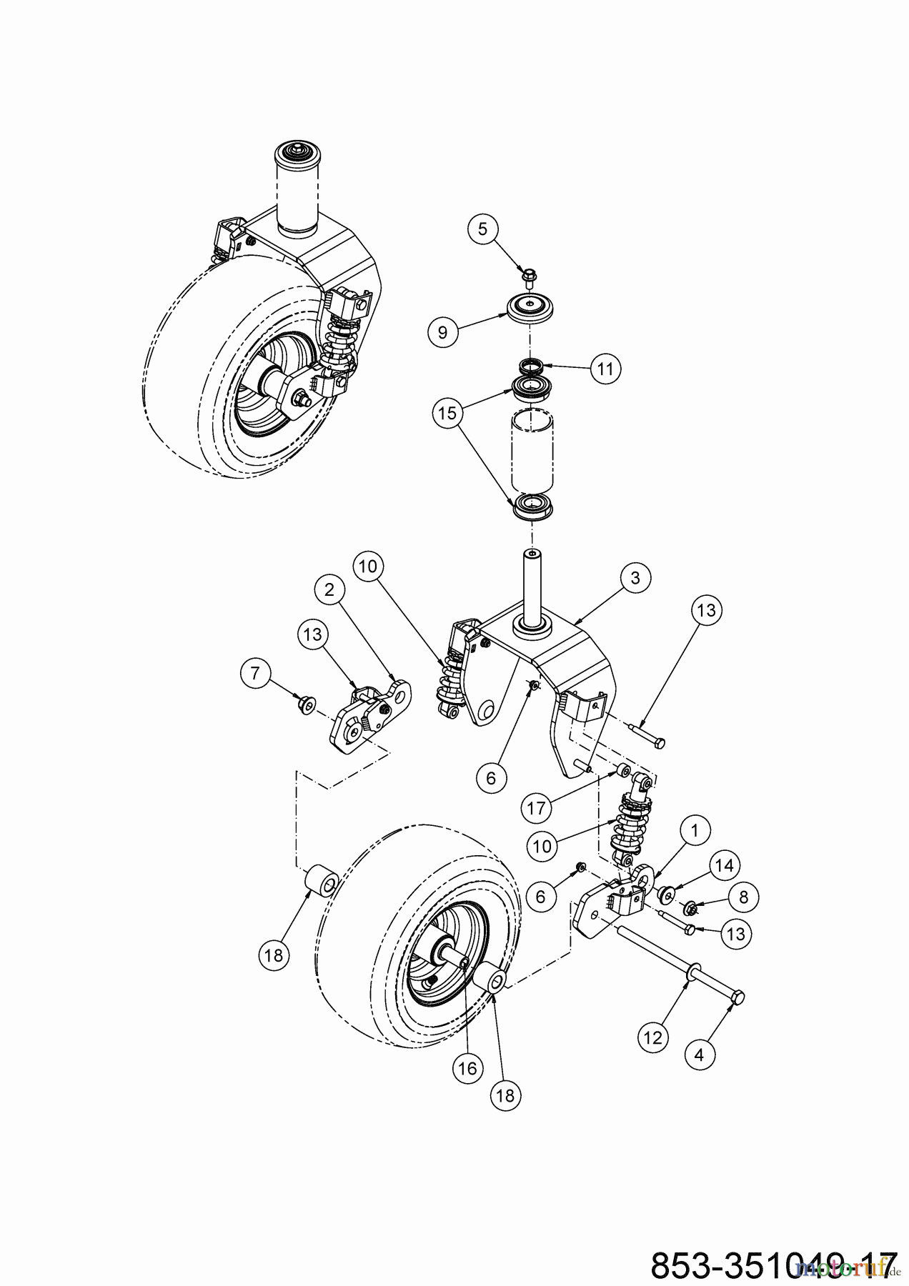 Cub Cadet Zero Turn XZ7 L152I ULTIMA 47ATAHA8603 (2021) Vorderachse