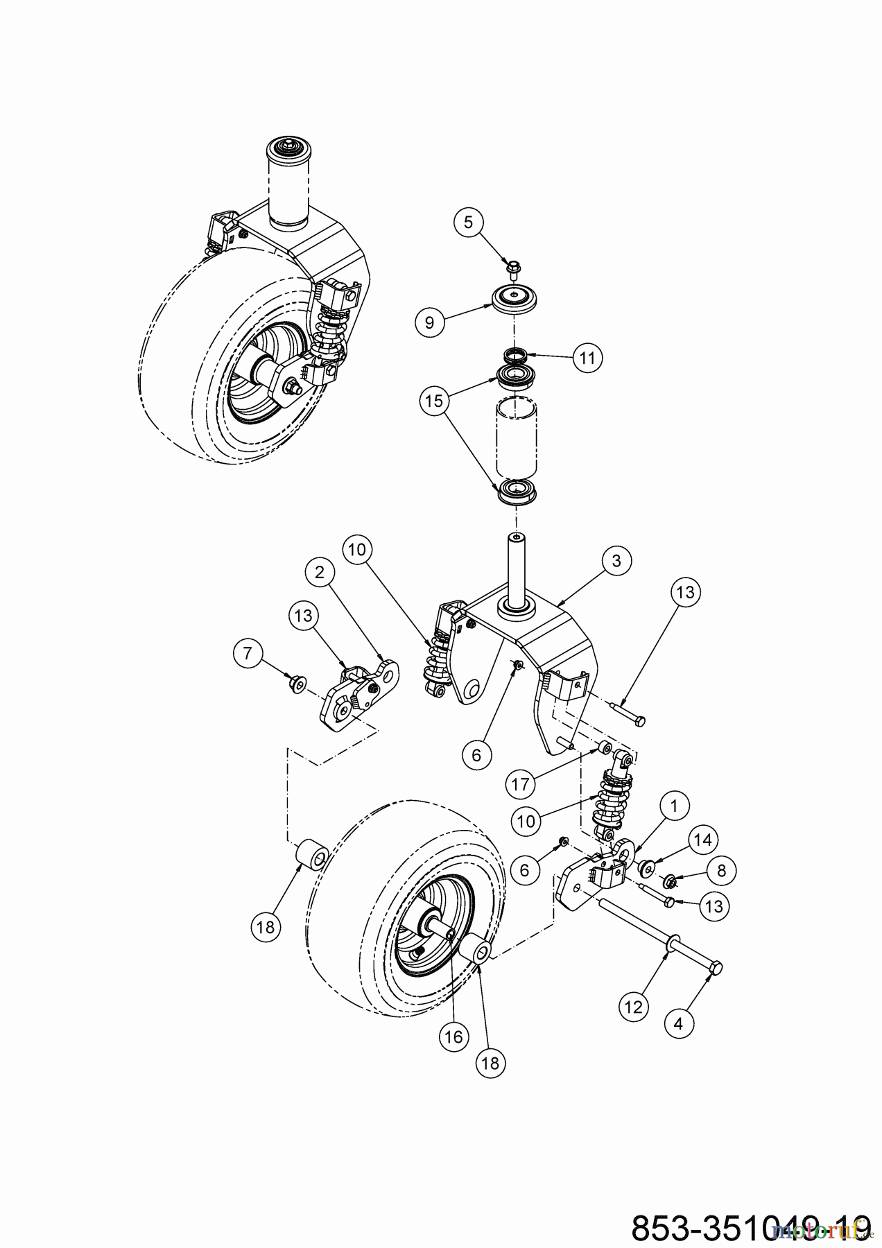 Cub Cadet Zero Turn XZ7 L122 ULTIMA 47AIAAA6603 (2022) Vorderachse