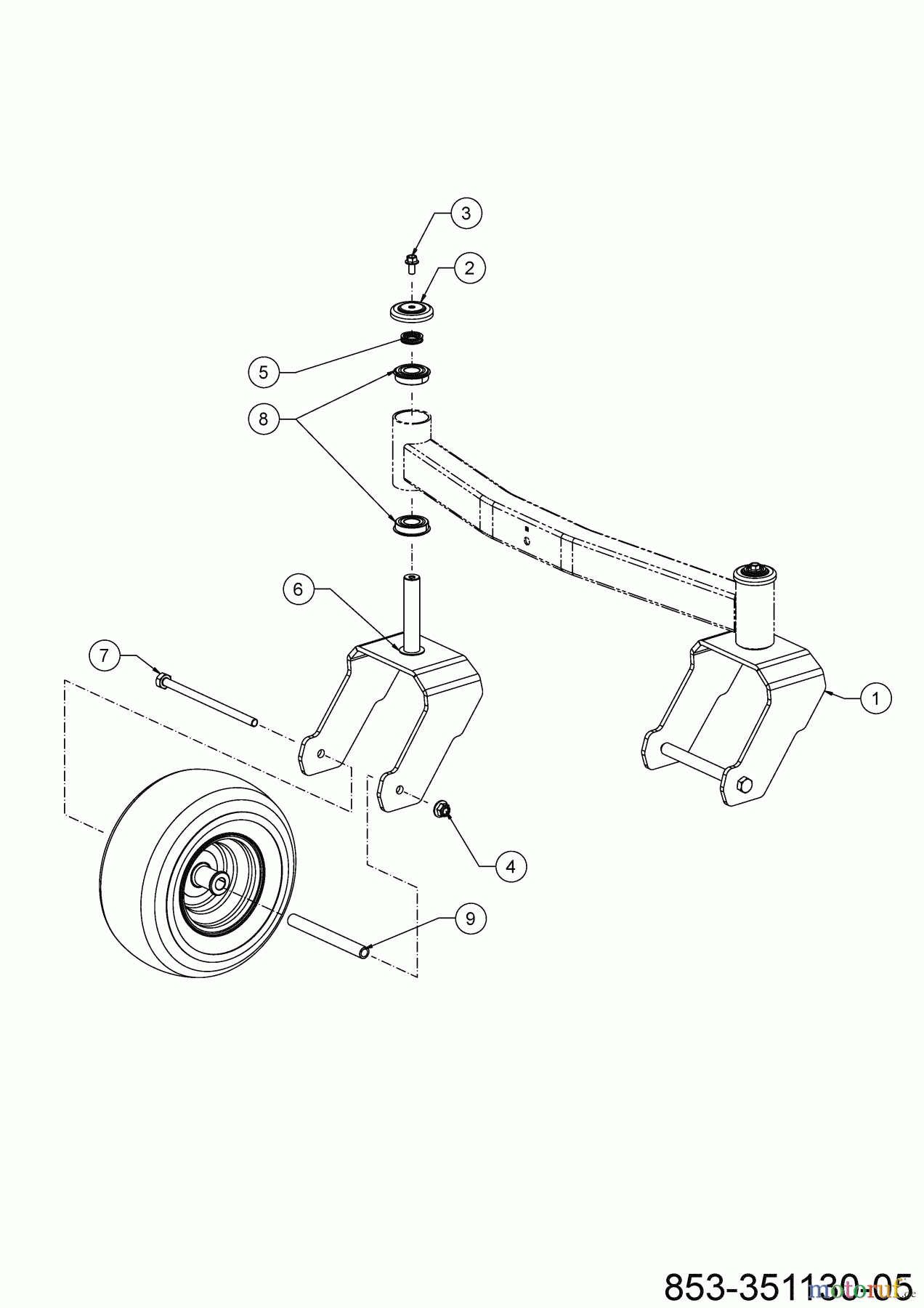Cub Cadet Zero Turn ZT2 50 ULTIMA 17RIEAC2010 (2022) Vorderachse